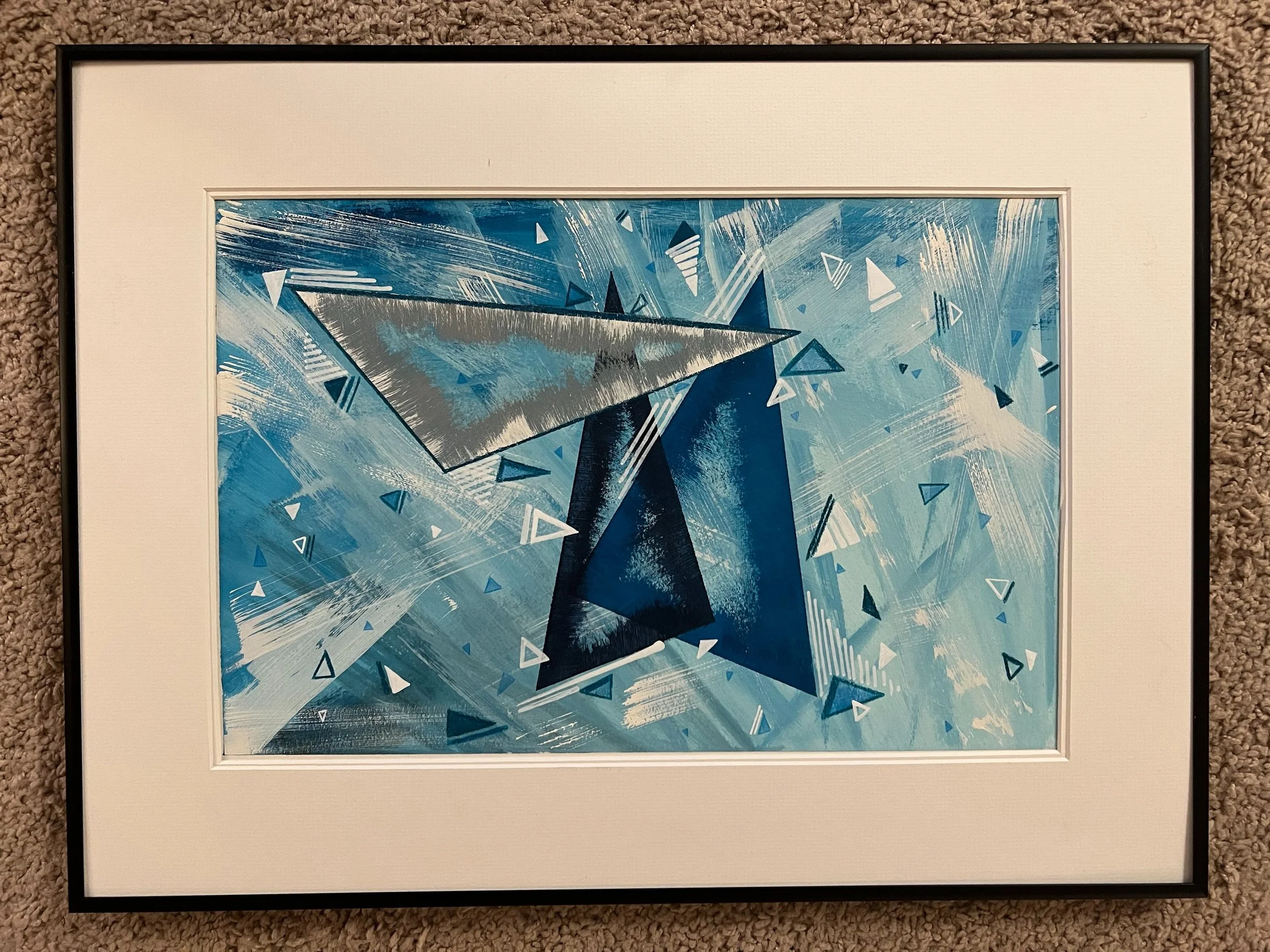  Olga Nerusheva,  Polar Triangulation , 2021. Acrylic on paper, 15.5 x 20 in.   