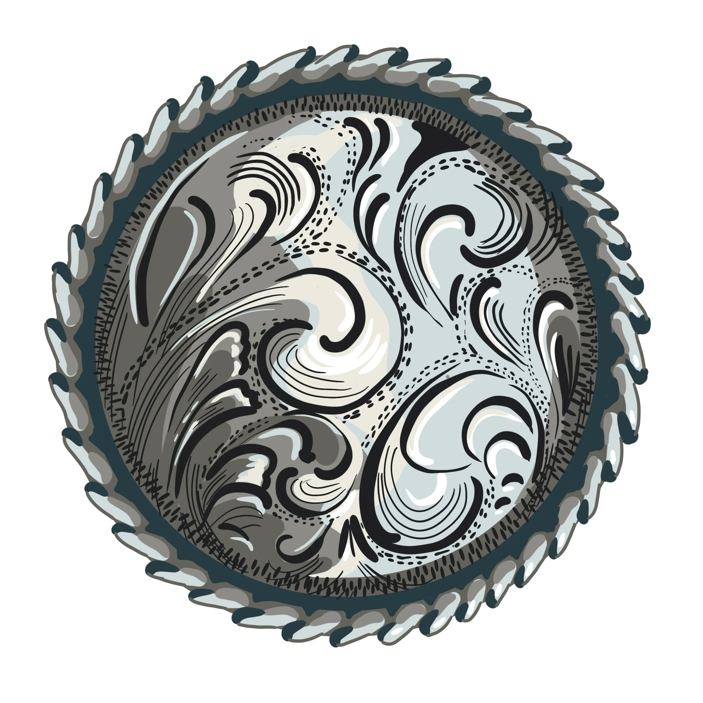 “Cora” concho sticker 1.5” on clear vinyl