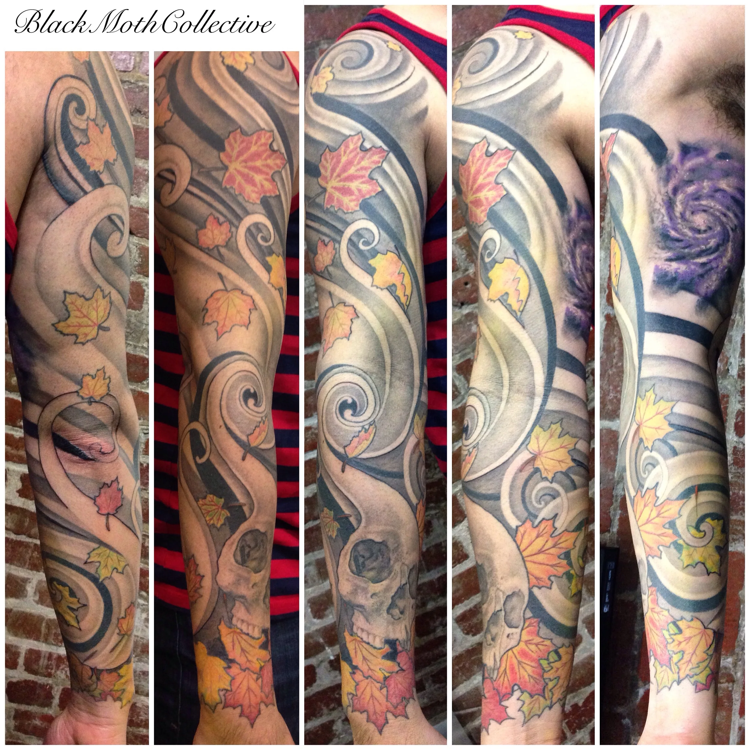 Wind, Leaves, and Skull Sleeve