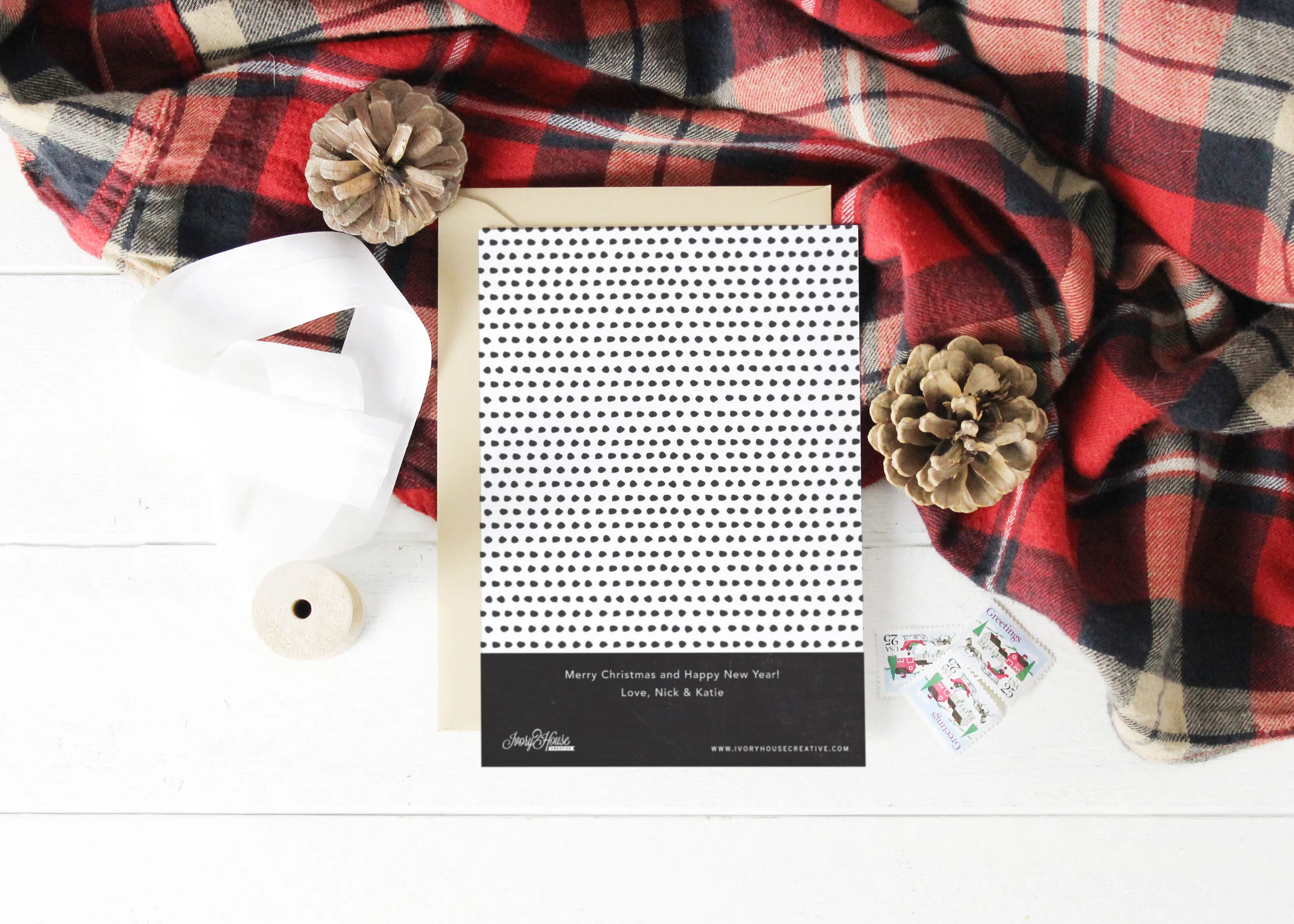Rustic Chalkboard Christmas Card Backer