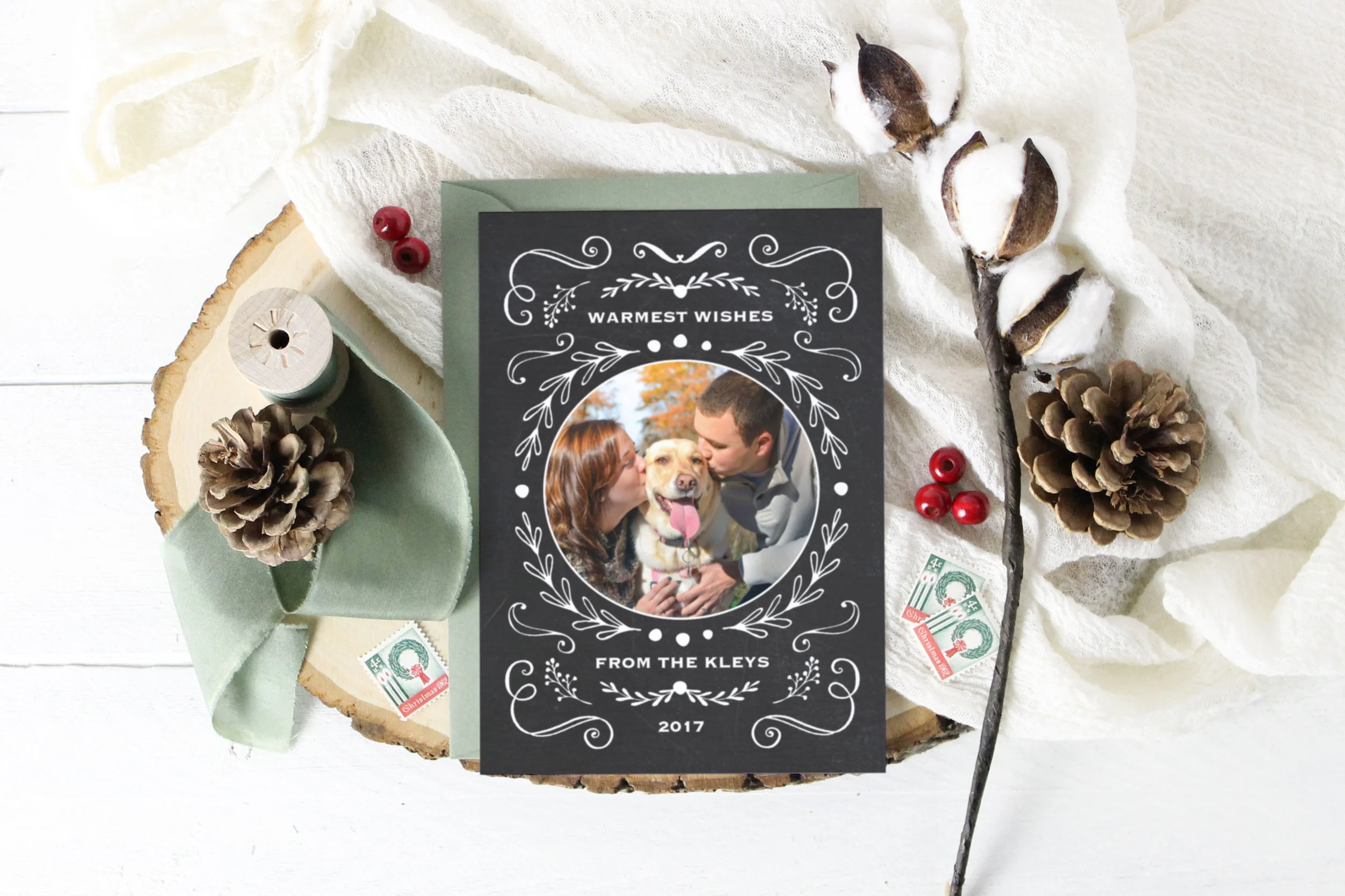 Chalkboard Photo Christmas Card