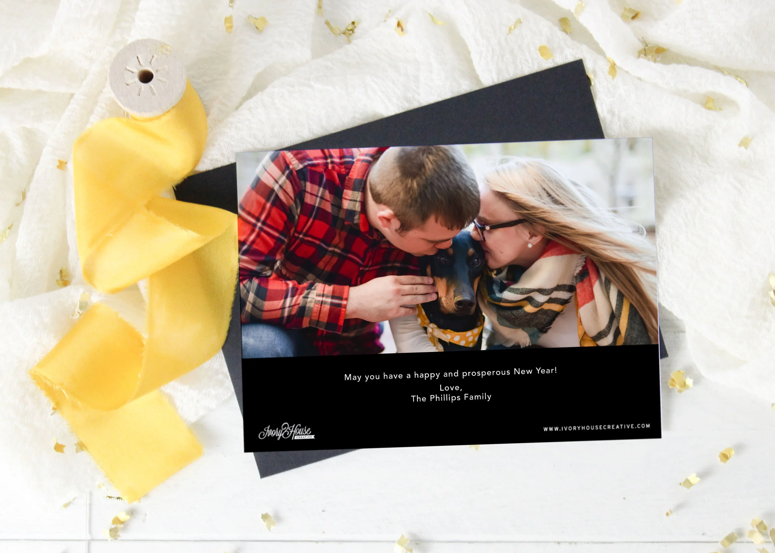 Happy New Year Card Photo Back