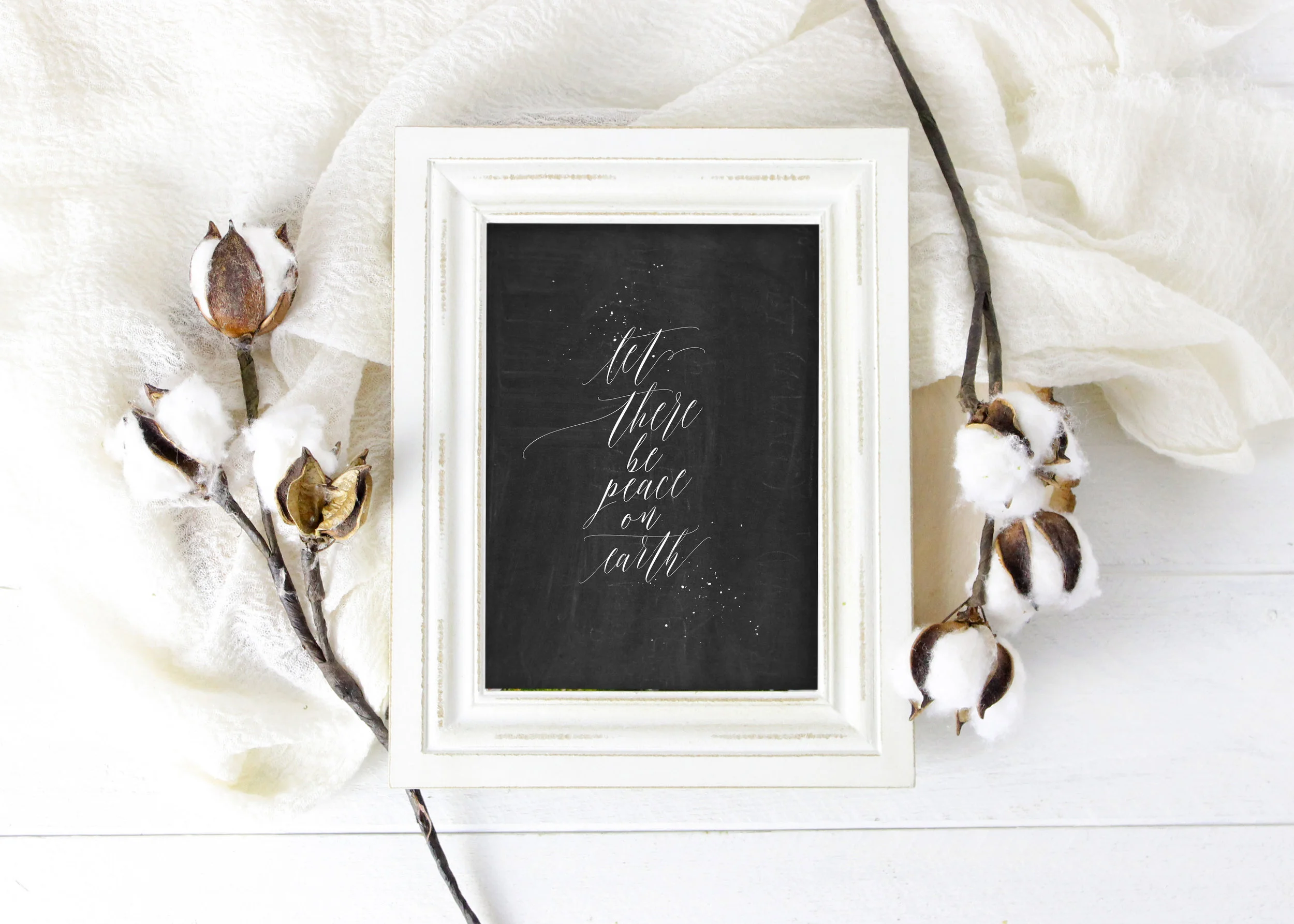 Peace On Earth Chalkboard Printable Wall Decor