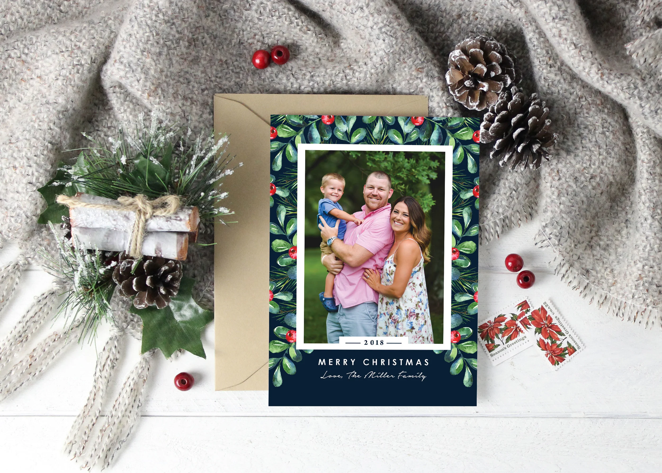 Holly Jolly Christmas Photo Card