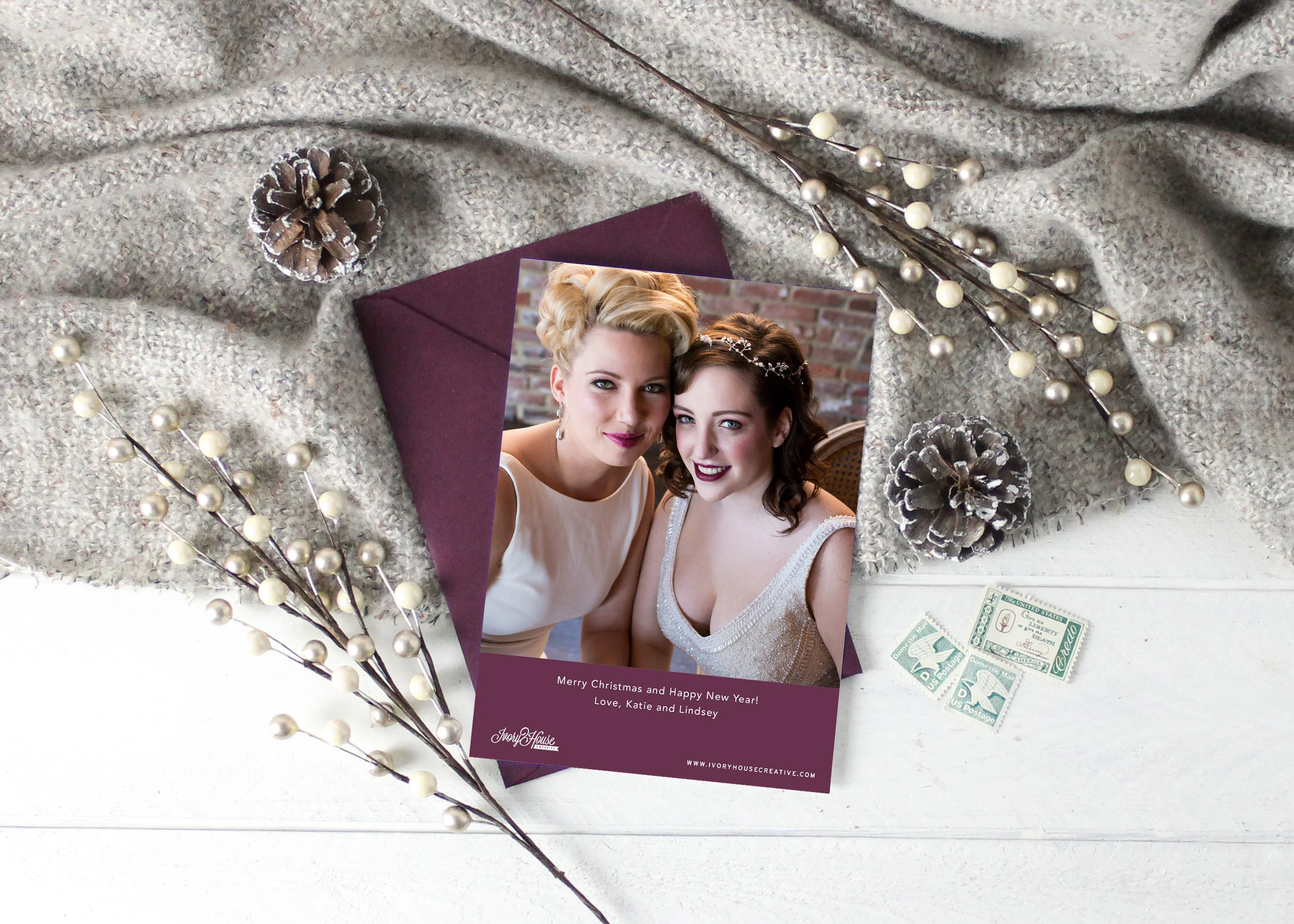 Married and Bright Christmas Card