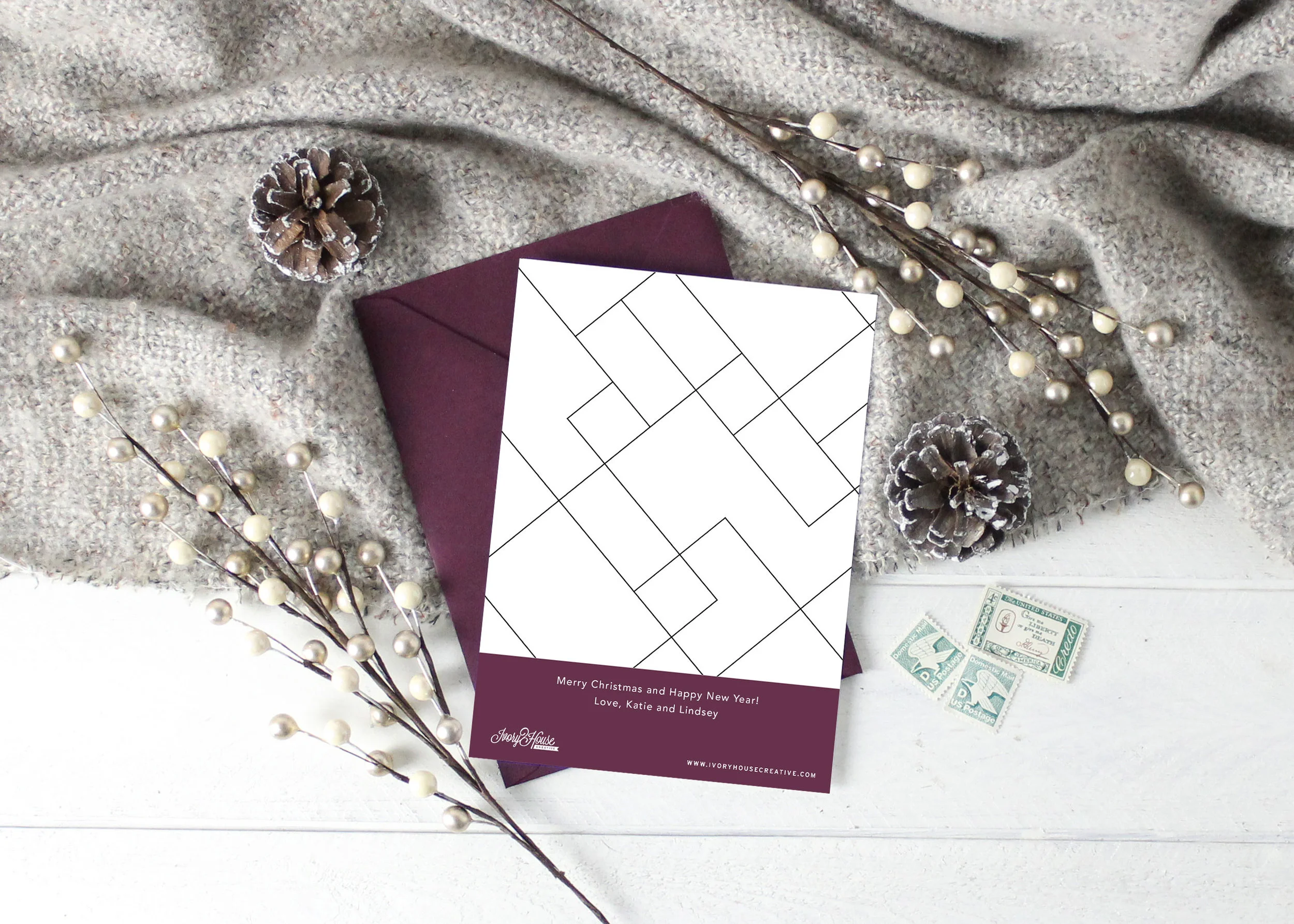 Married and Bright Holiday Card Backer