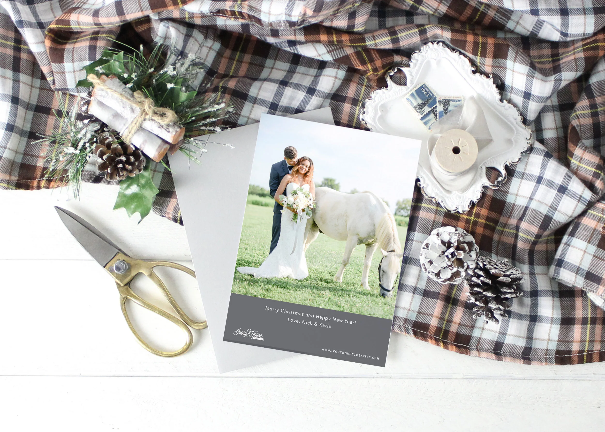 Merry and Merry Newly Wed Holiday Card