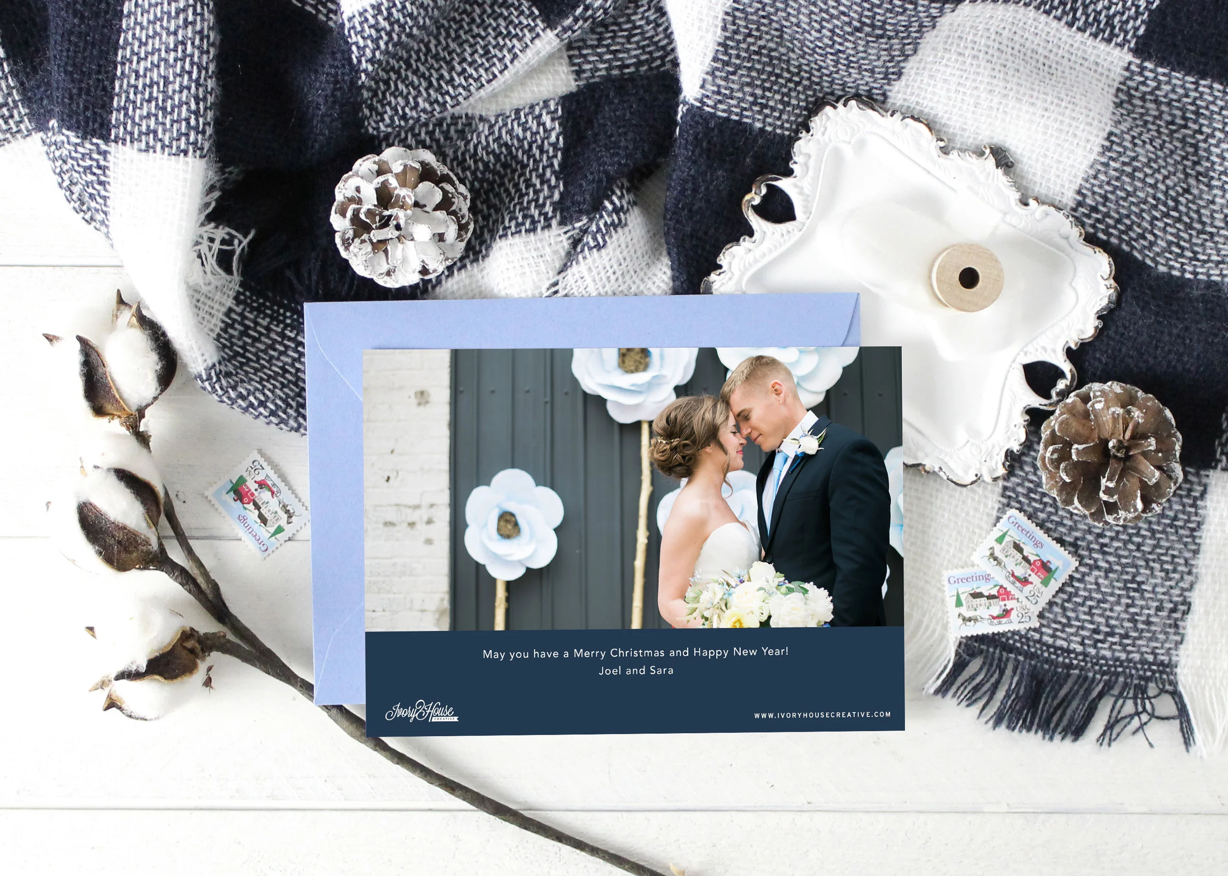 Newly Wed Holiday Wishes Photo Card