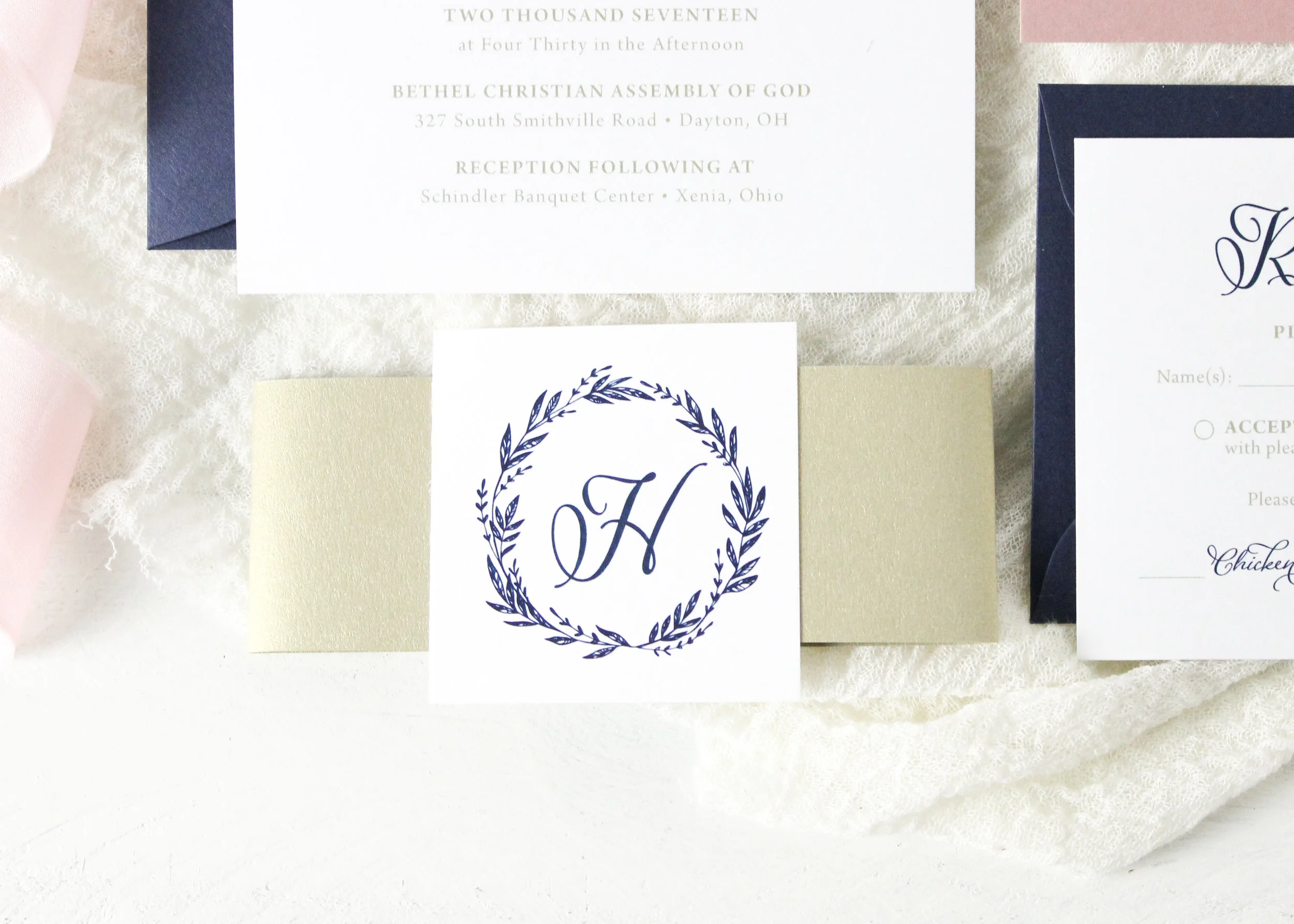 Monogram Tag for Wedding Invitation