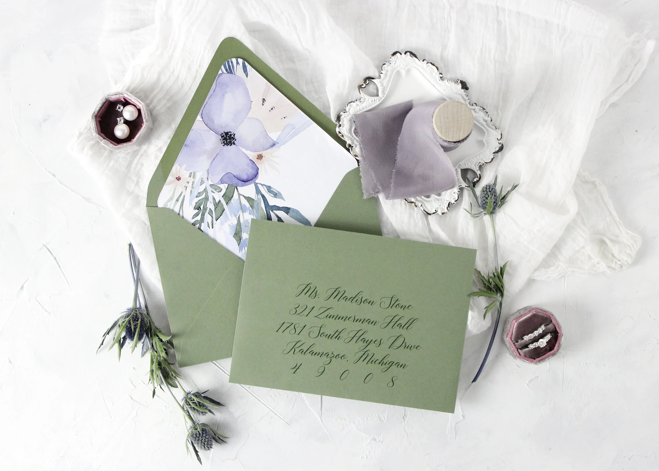 Floral Envelope  Liner