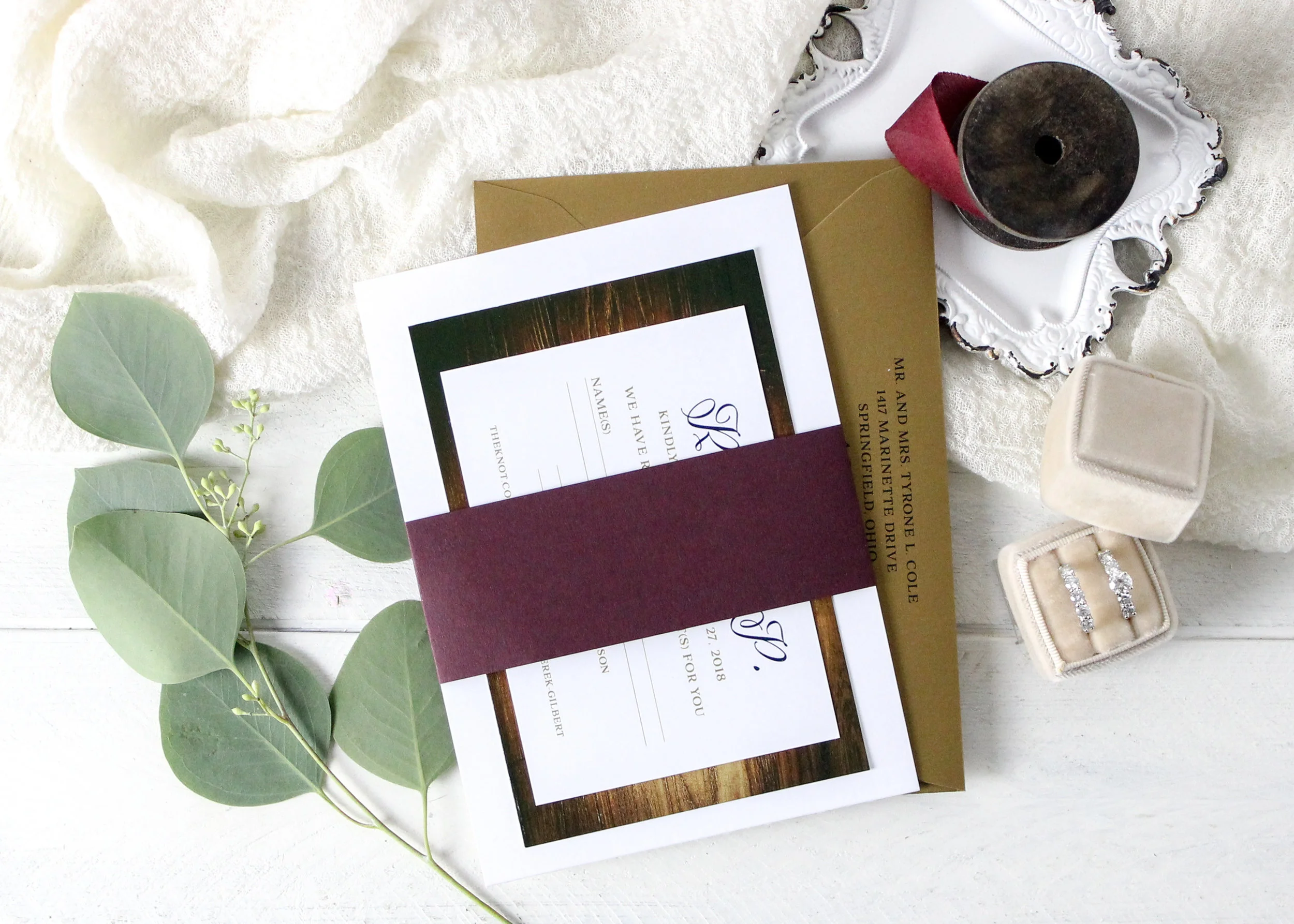 Solid Bellyband for Wedding Invitation
