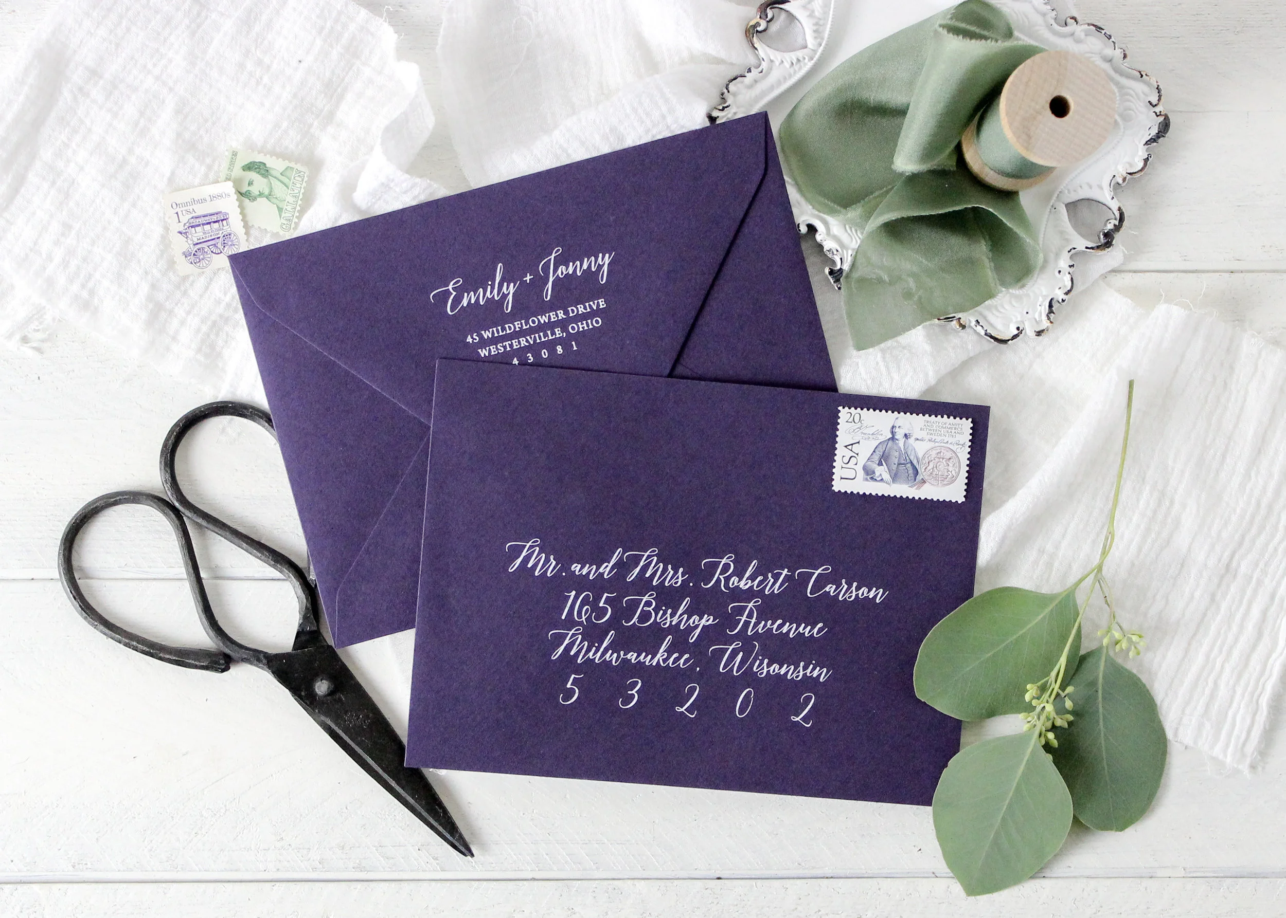 White Ink Envelope Addressing