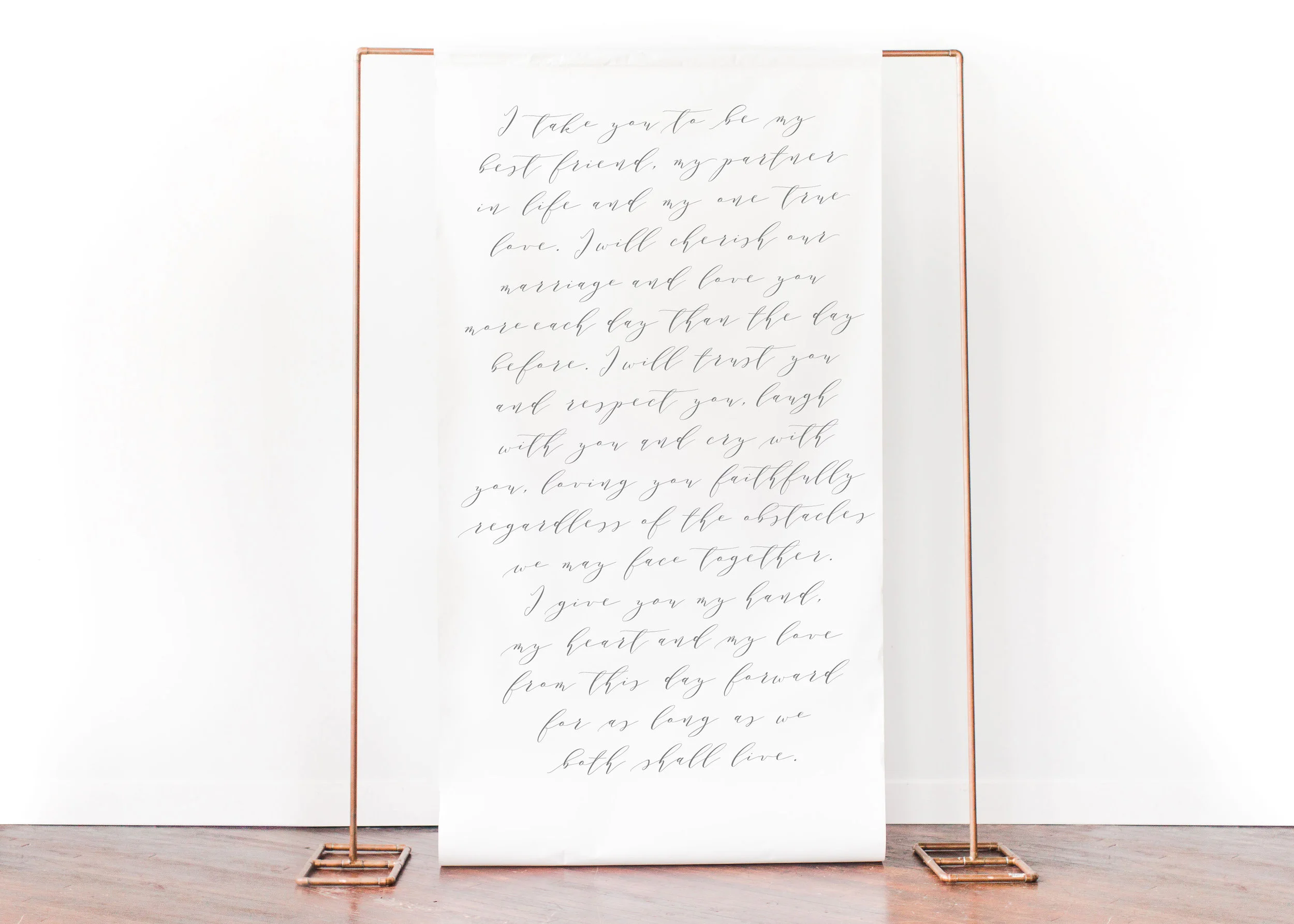 Custom Scroll Vow Backdrop