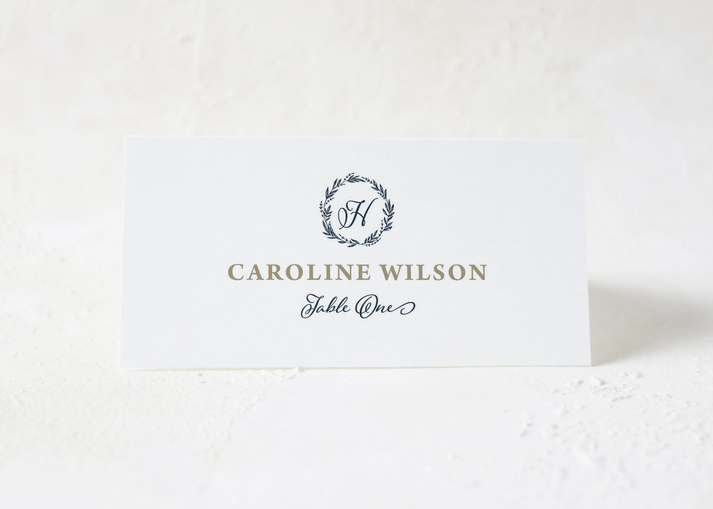 Caroline - Classic Laurel Wreath Place Card