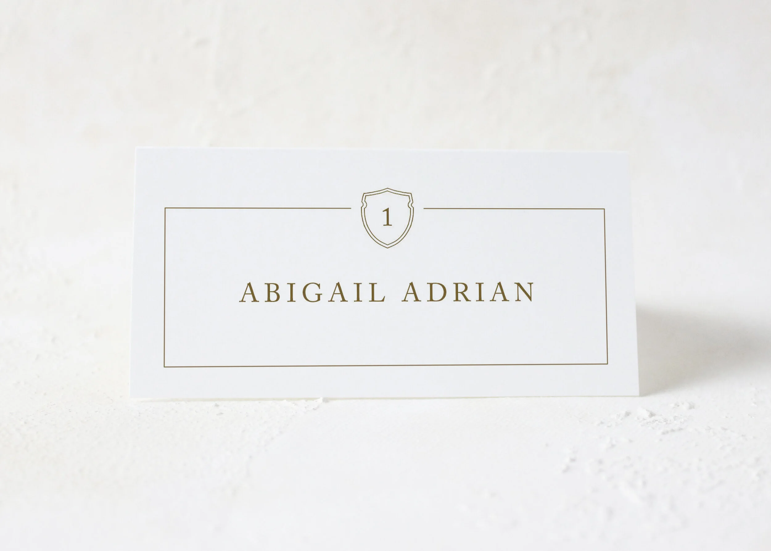 Abigail - Classic Crest Monogram Place Card