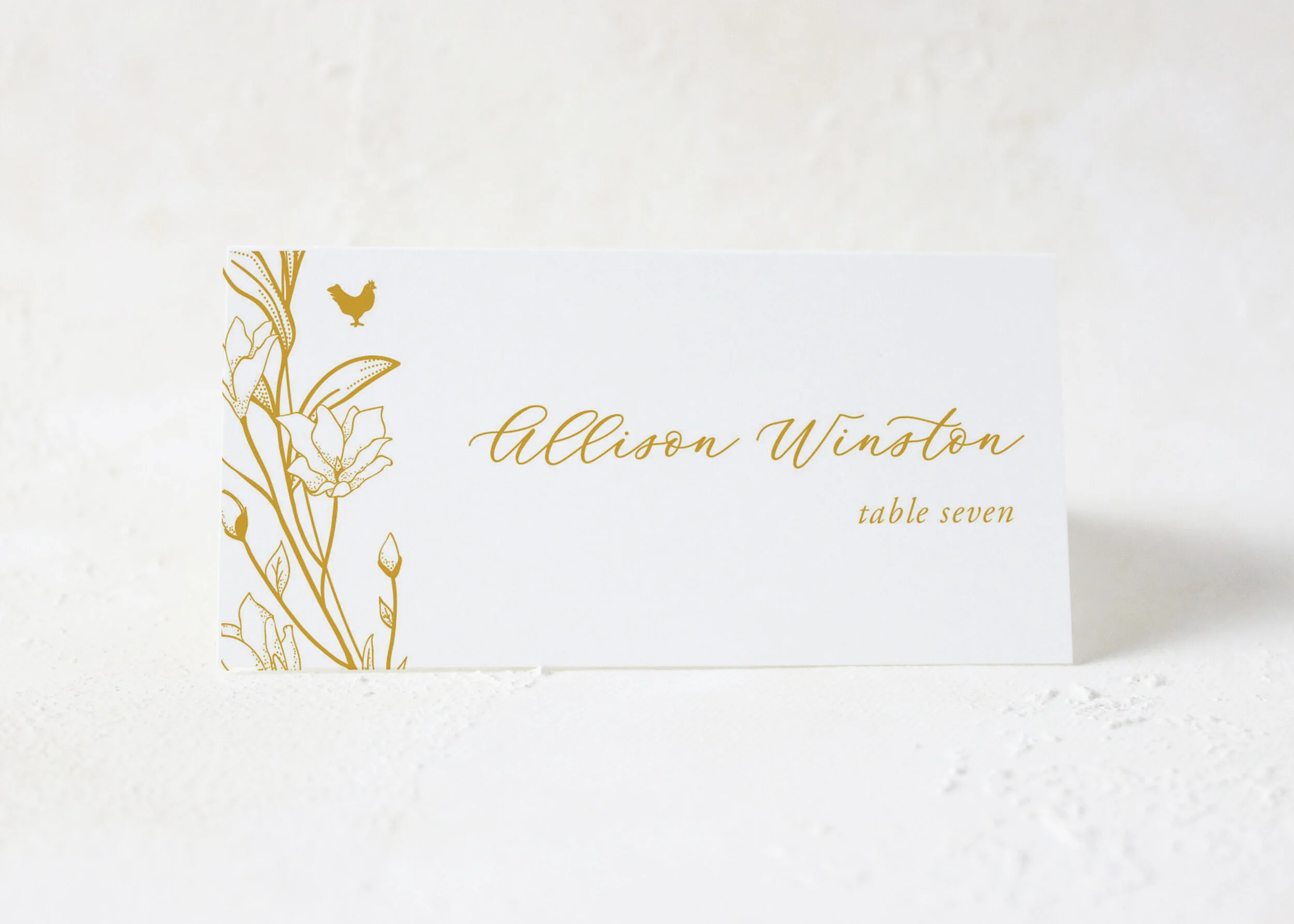 Allison - Modern Floral Place Card