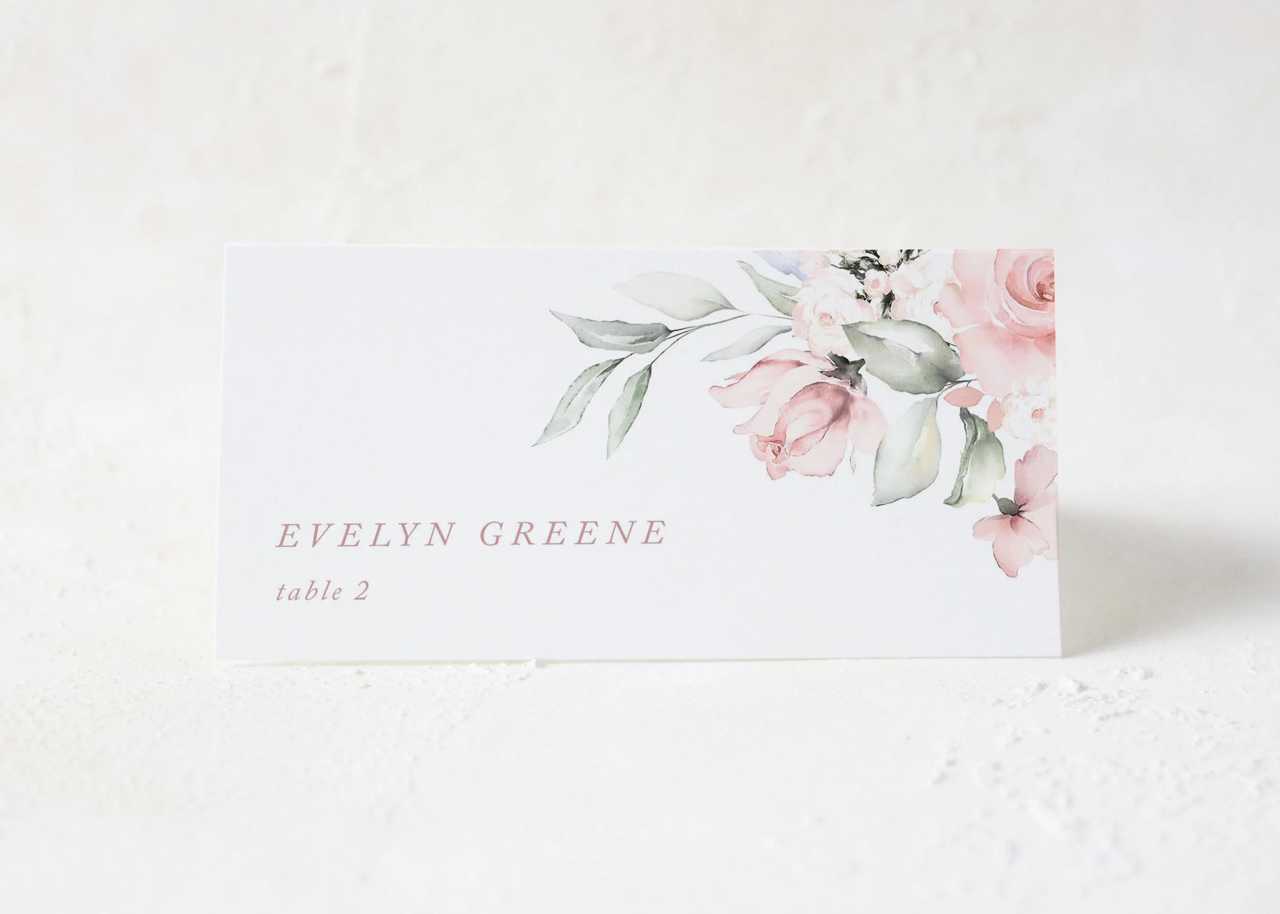 Evelyn - Elegant Floral Place Card