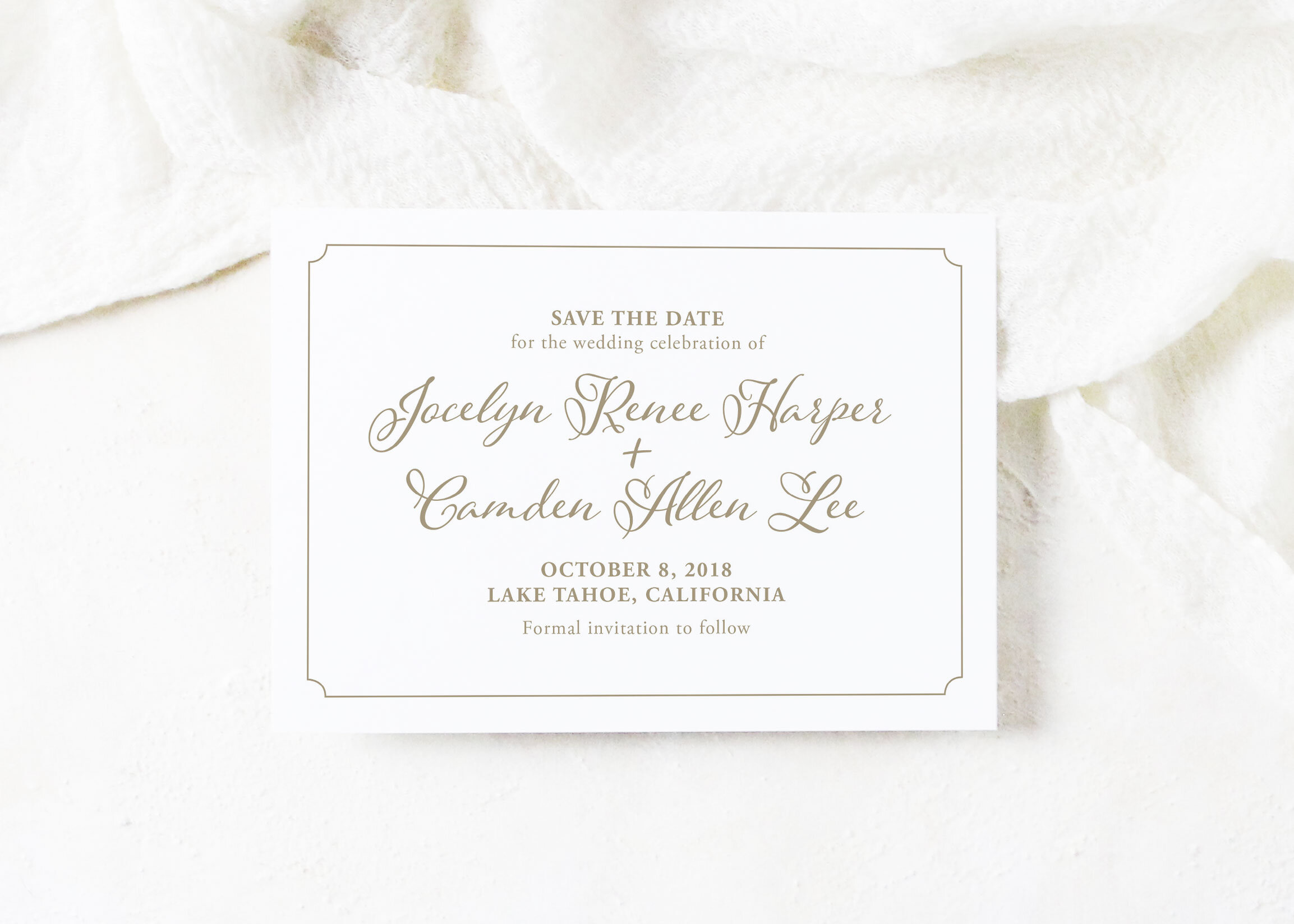 Jocelyn - Classic Script Save the Date