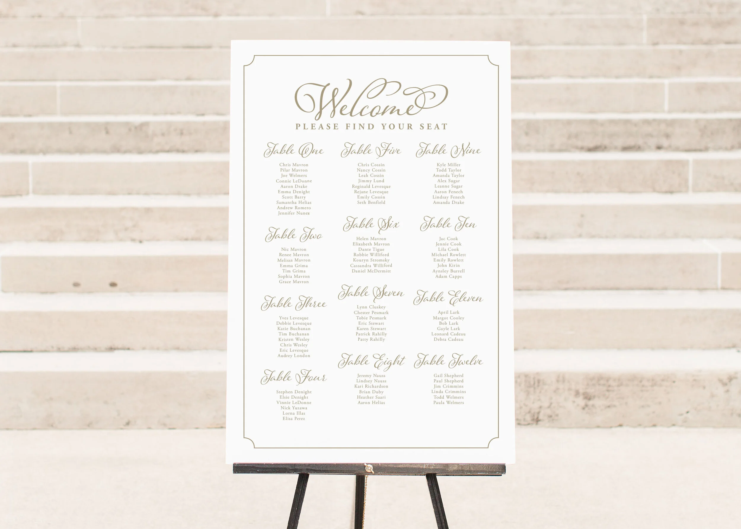 Jocelyn - Classic Script Wedding Seating Chart
