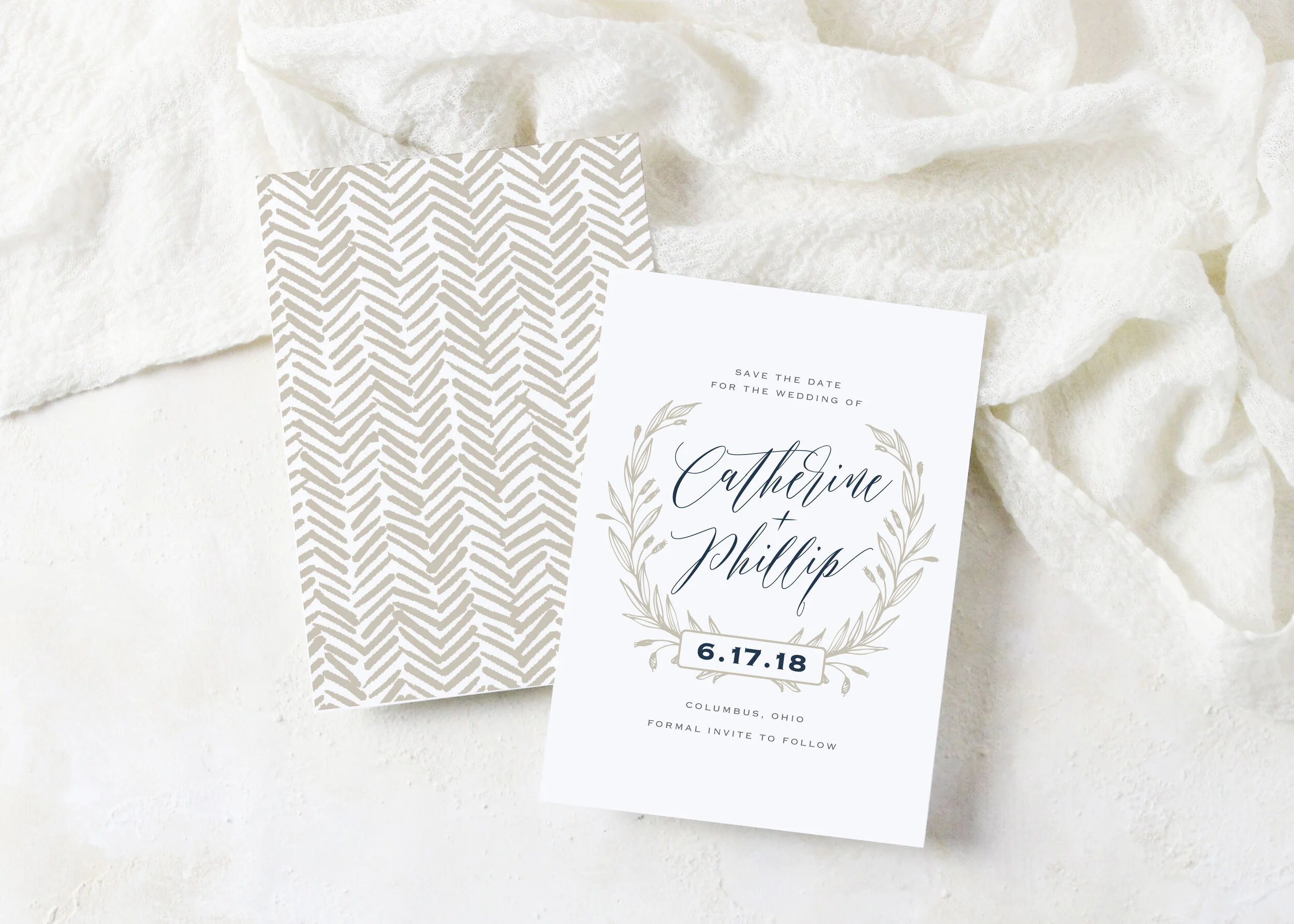 Catherine - Boho Script Save the Date