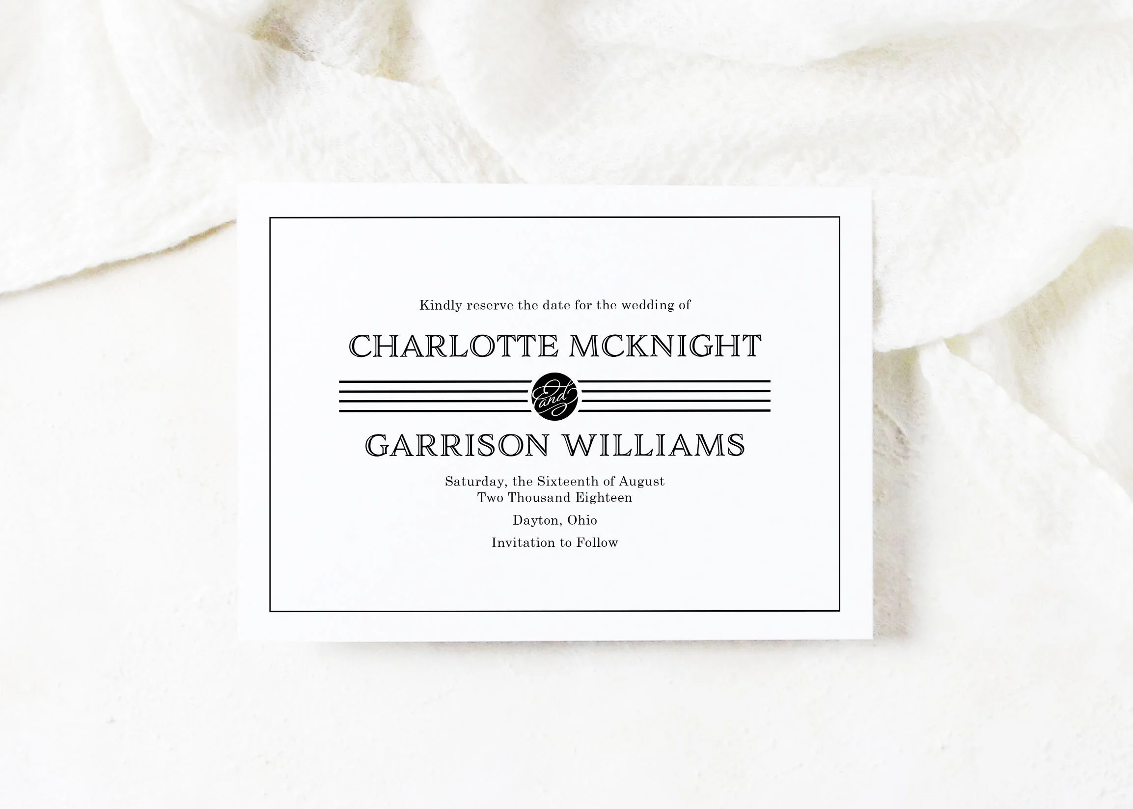Charlotte - Classic Modern Save the Date