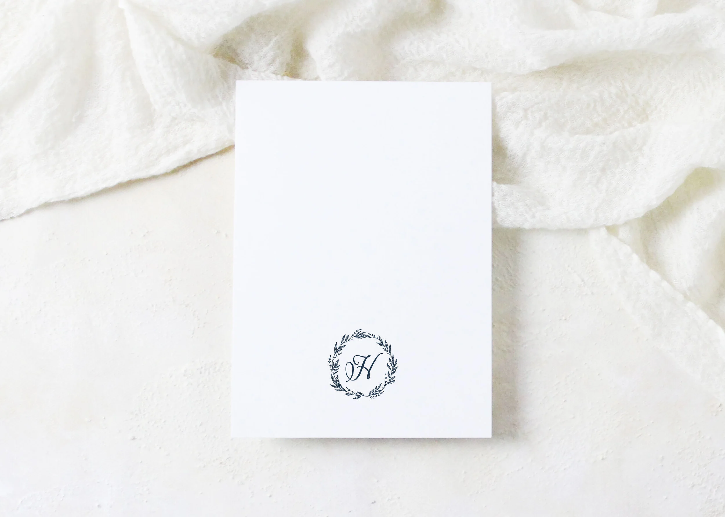 Caroline - Laurel Wreath Monogram Save the Date