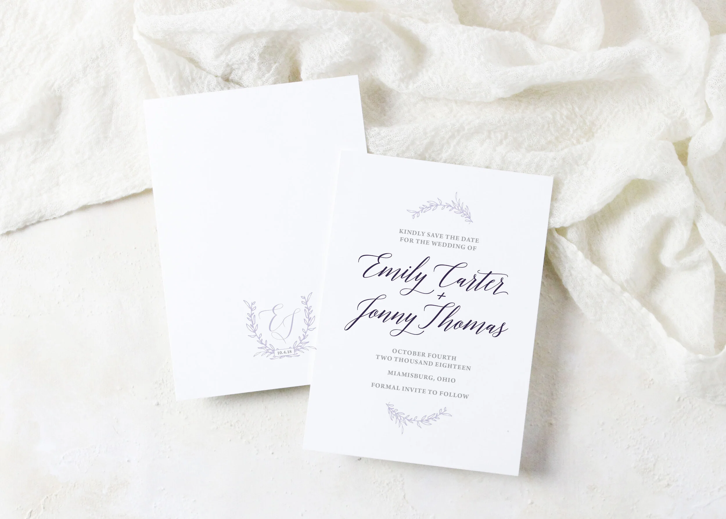 Emily - Classic Monogram Save the Date