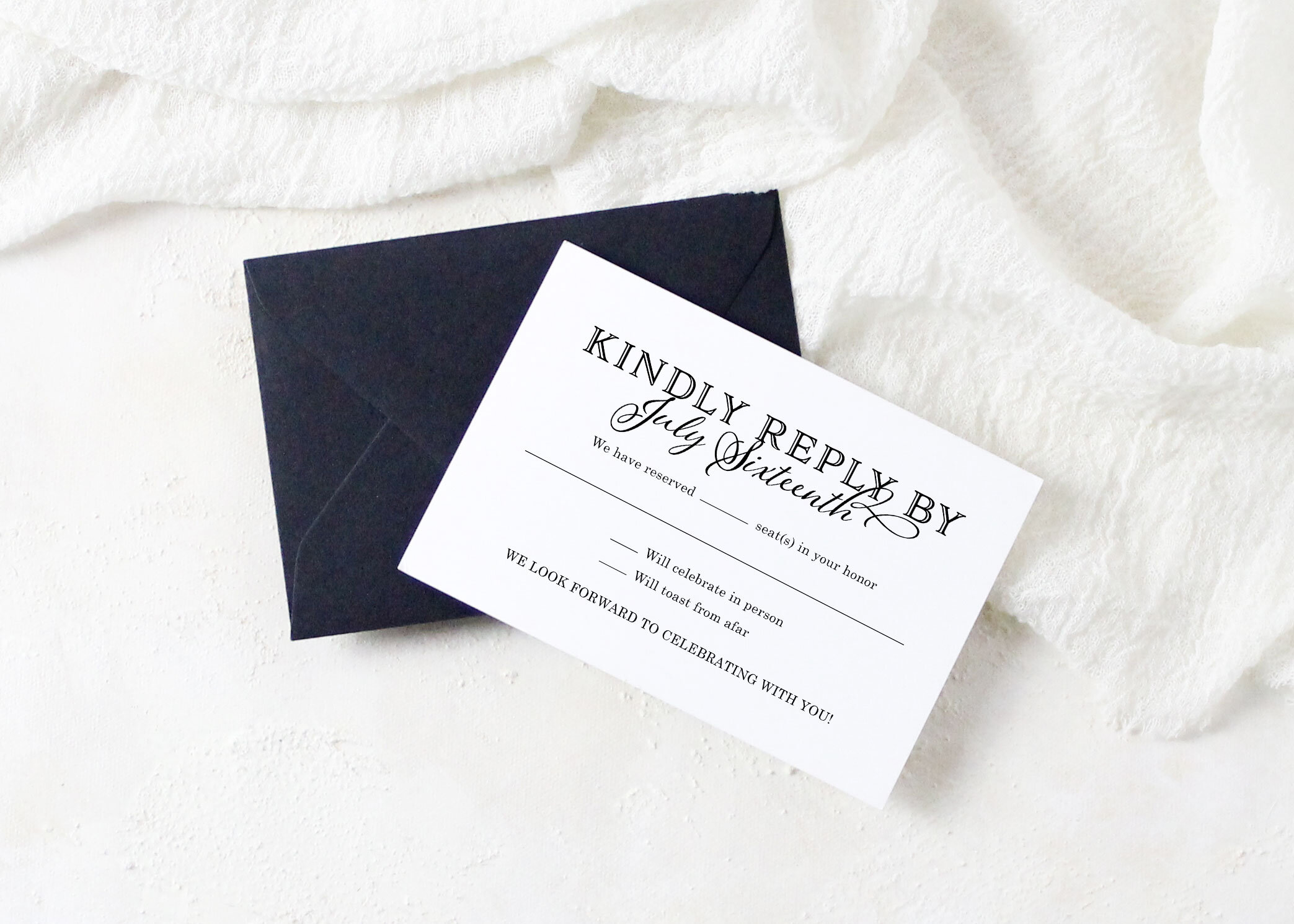 Charlotte - Classic Marble Wedding Invitation