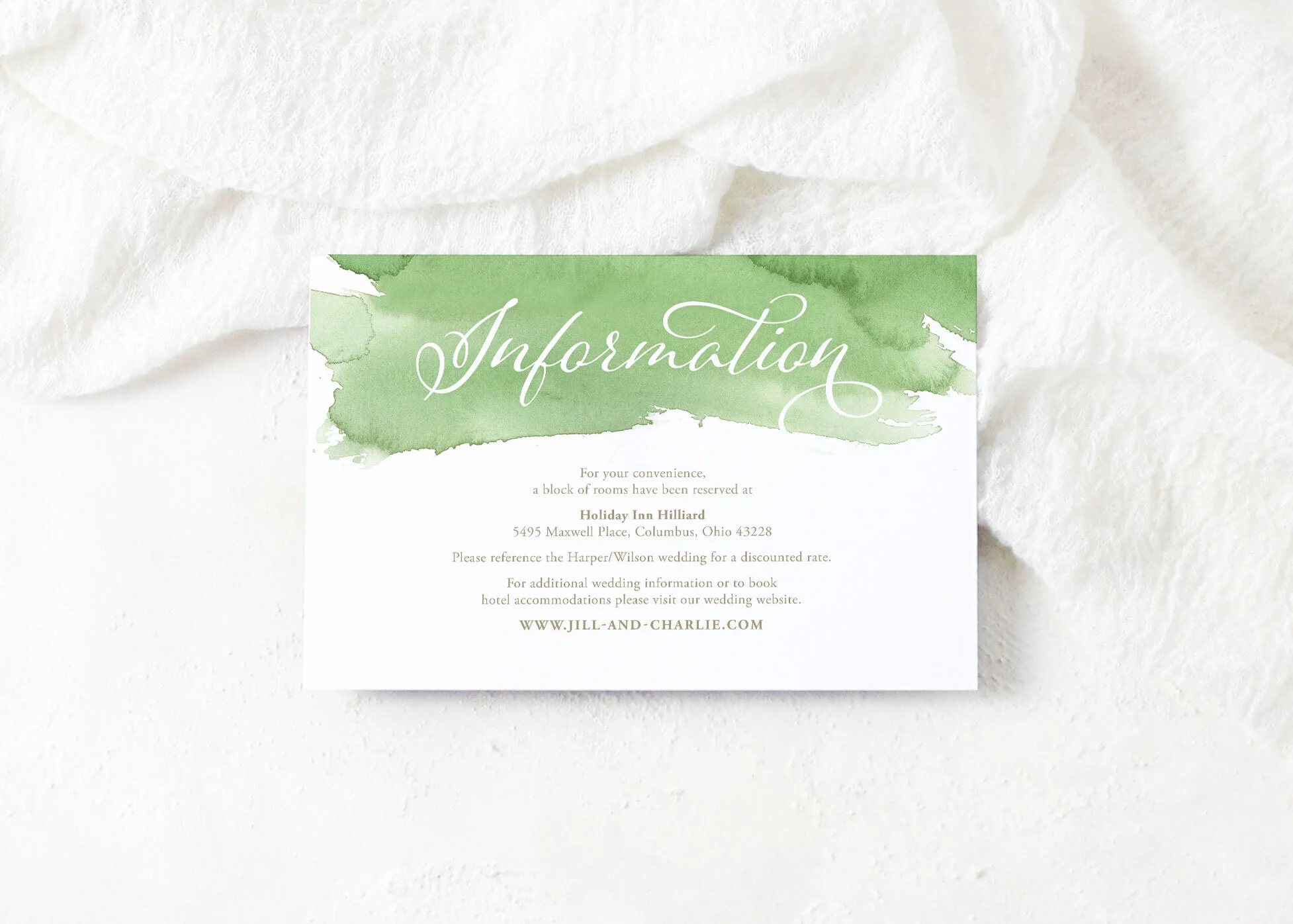 Jillian - Script Watercolor Wedding Invitation
