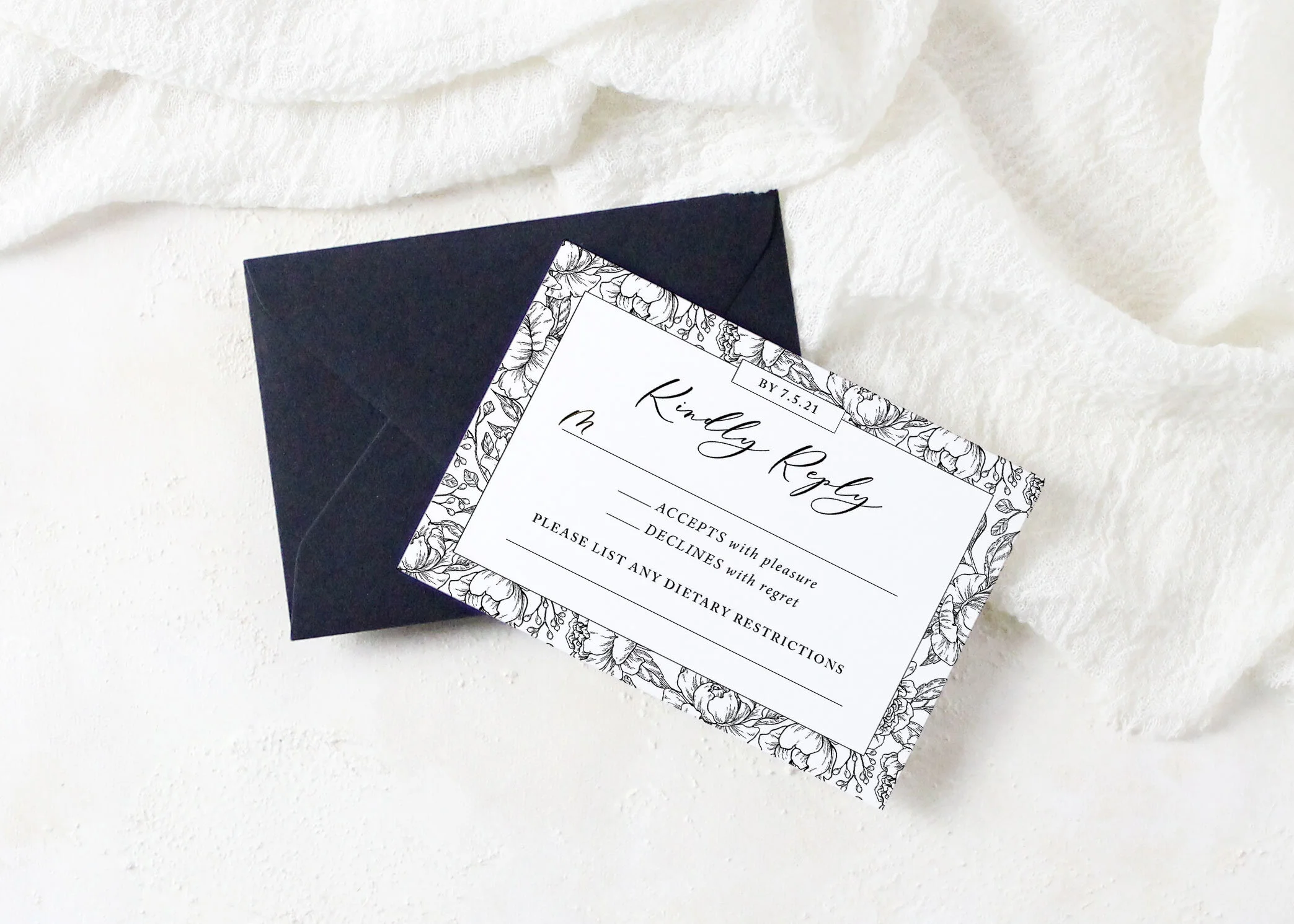 Payton - Classic Floral Wedding Invitation
