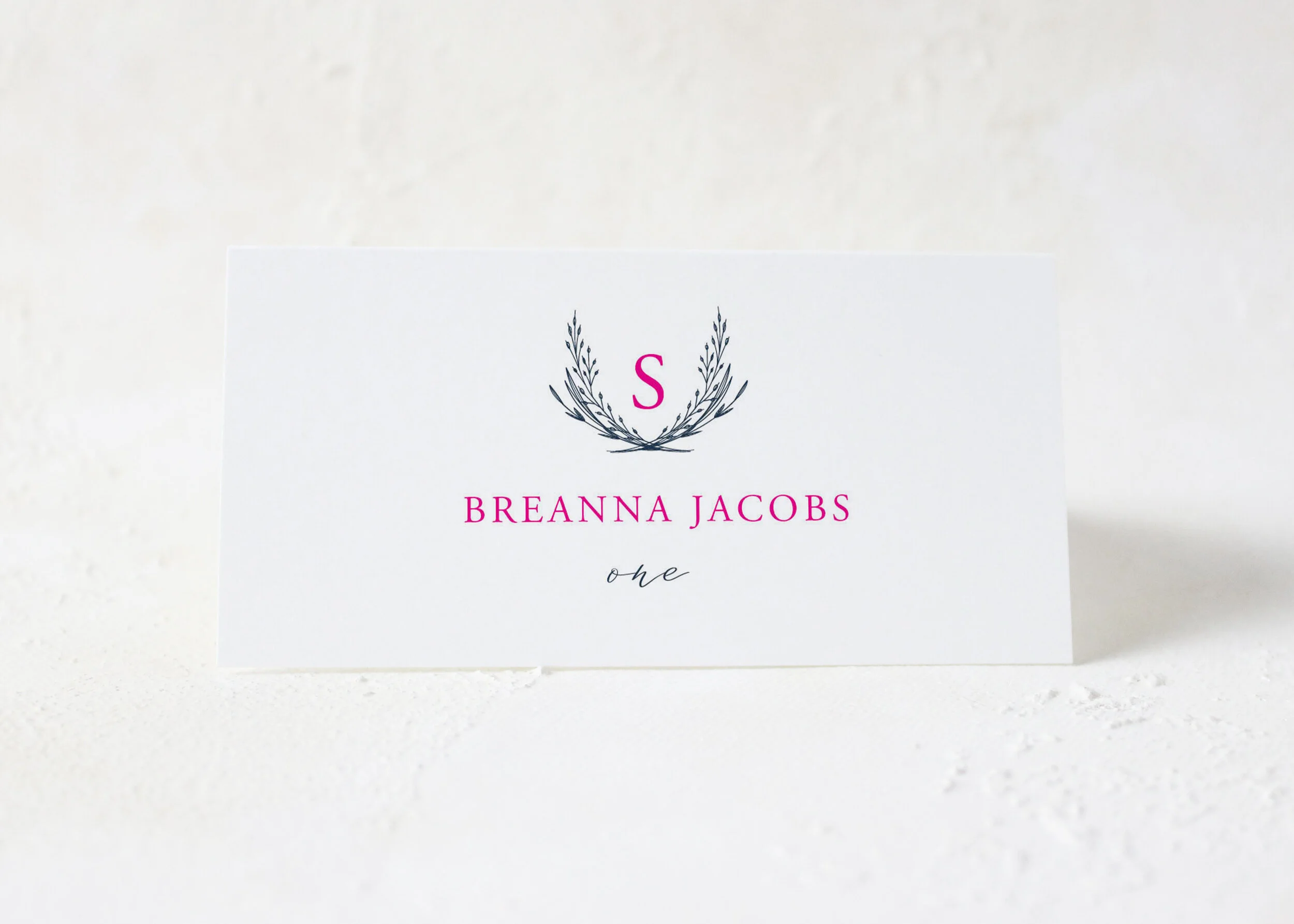 Breanna - Classic Monogram Wedding Place Card