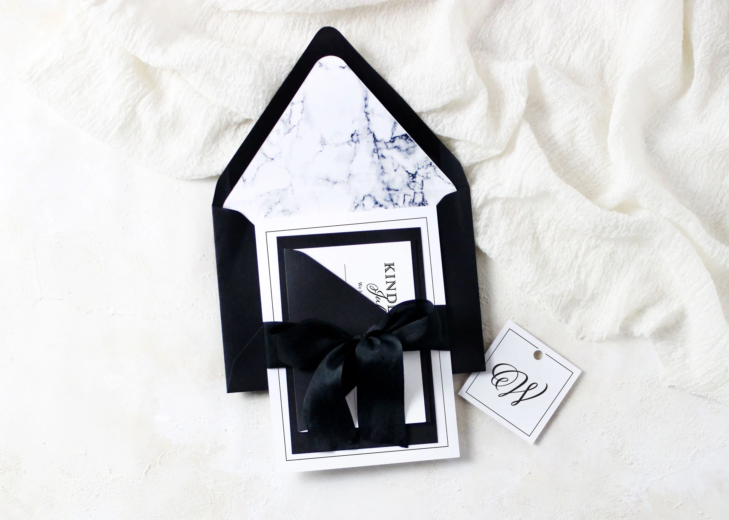 Charlotte - Classic Marble Wedding Invitation