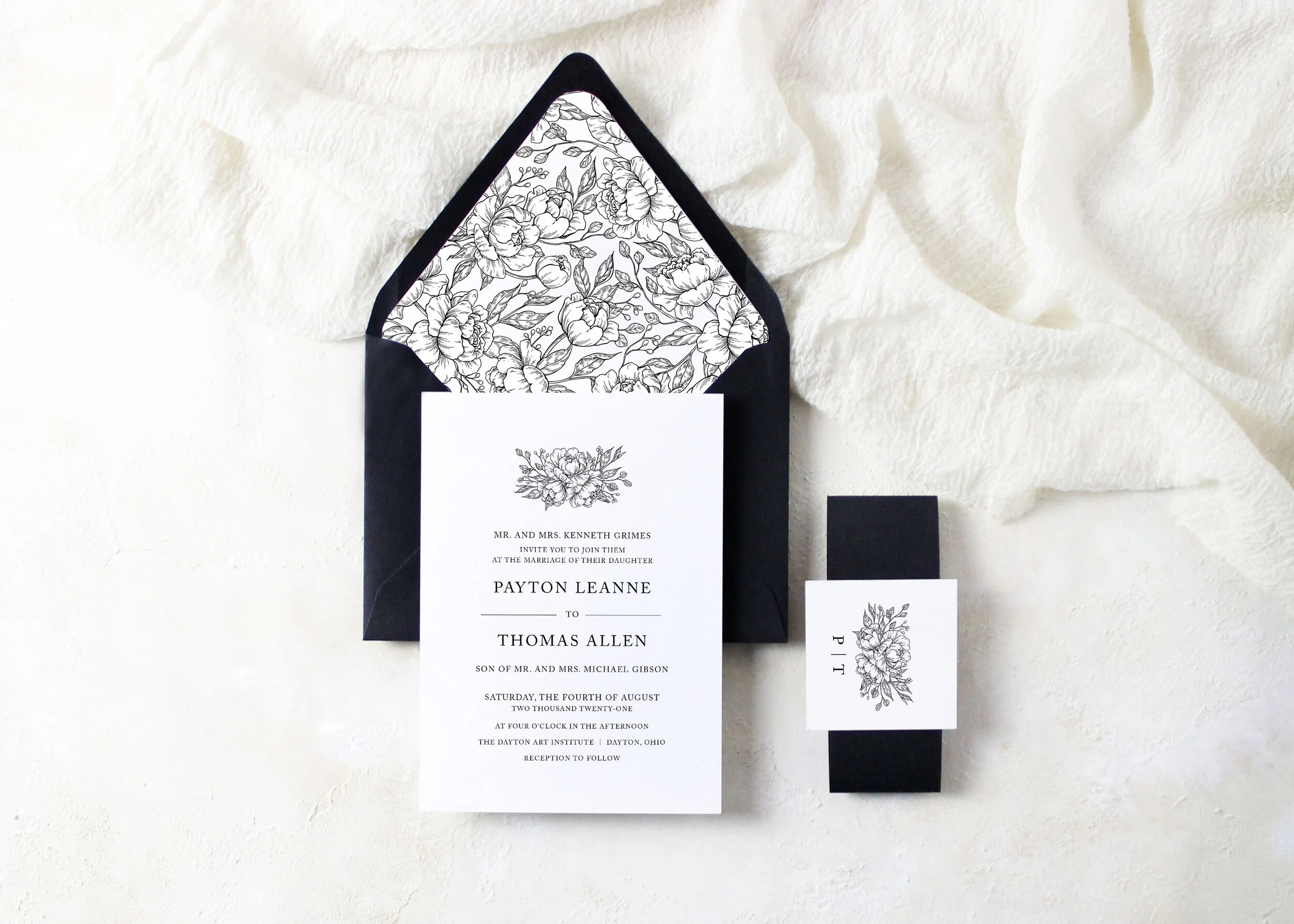 Payton - Classic Floral Wedding Invitation