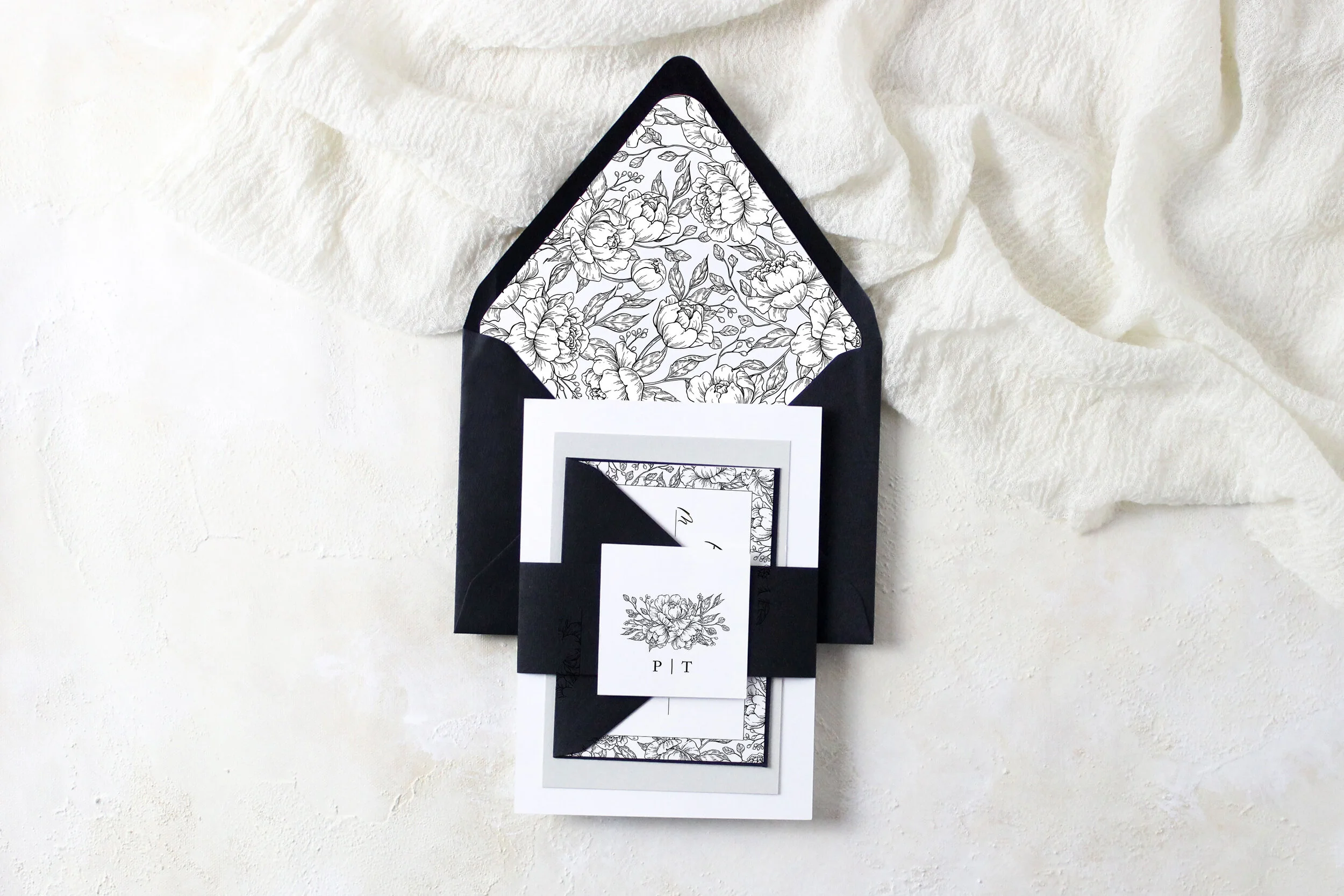 Payton - Classic Floral Wedding Invitation