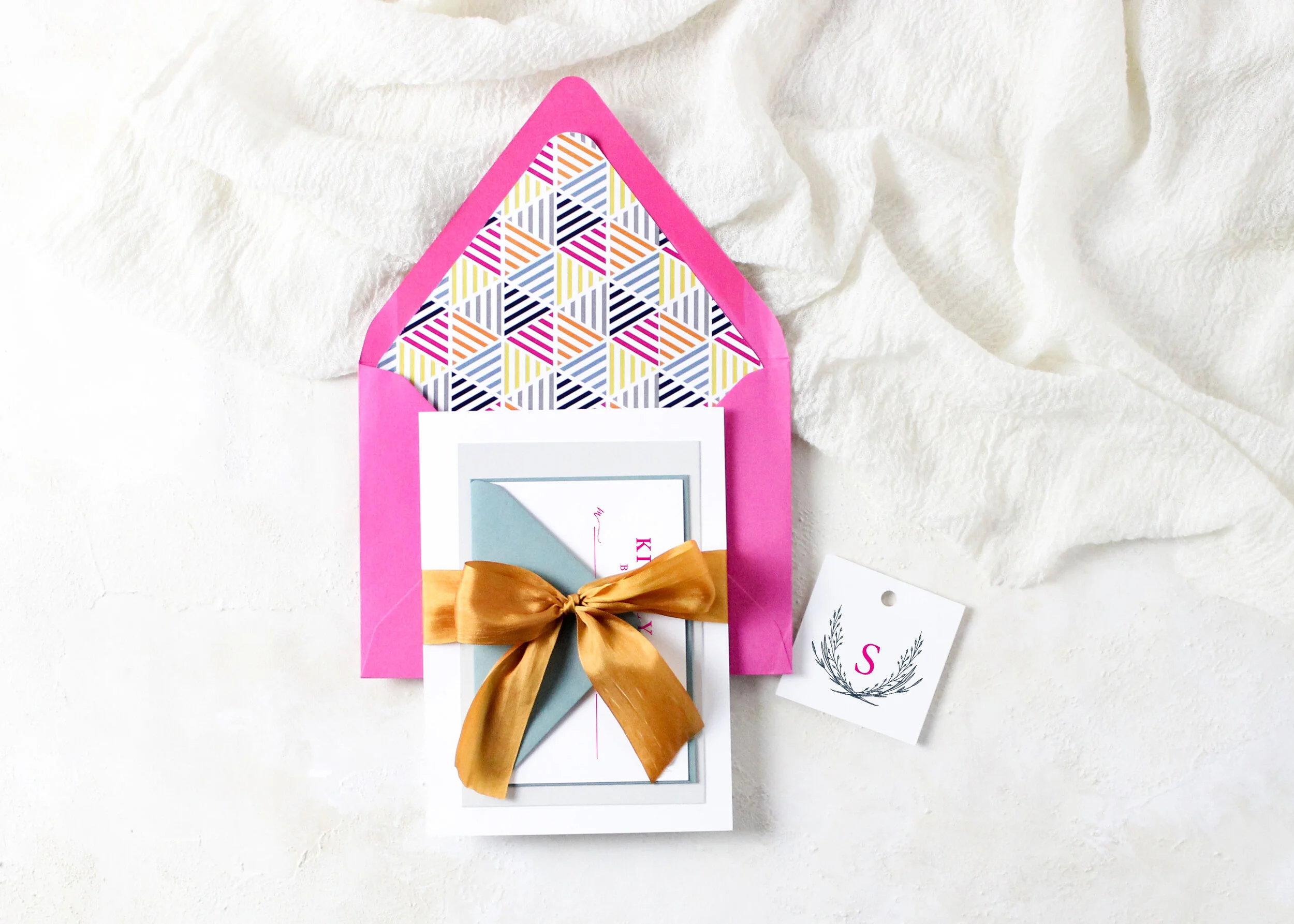 Breanna - Modern Bold Monogram Wedding Invitation