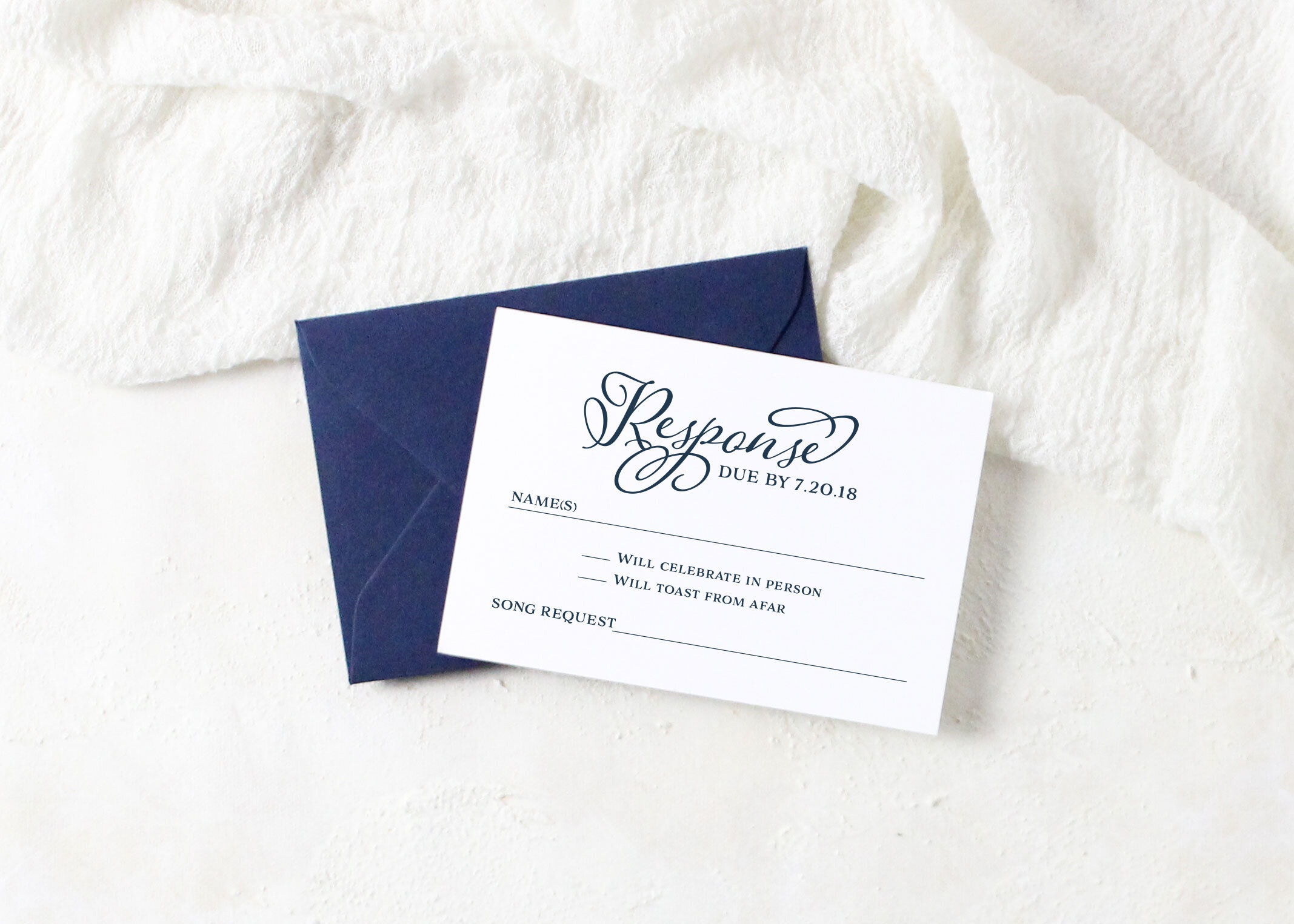 Korey - Classic Rustic Script Wedding Invitation