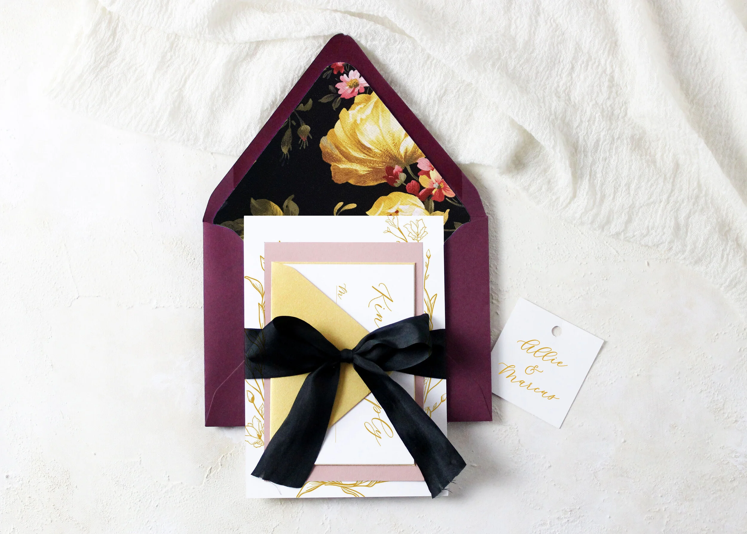 Allison - Modern Floral Wedding Invitations