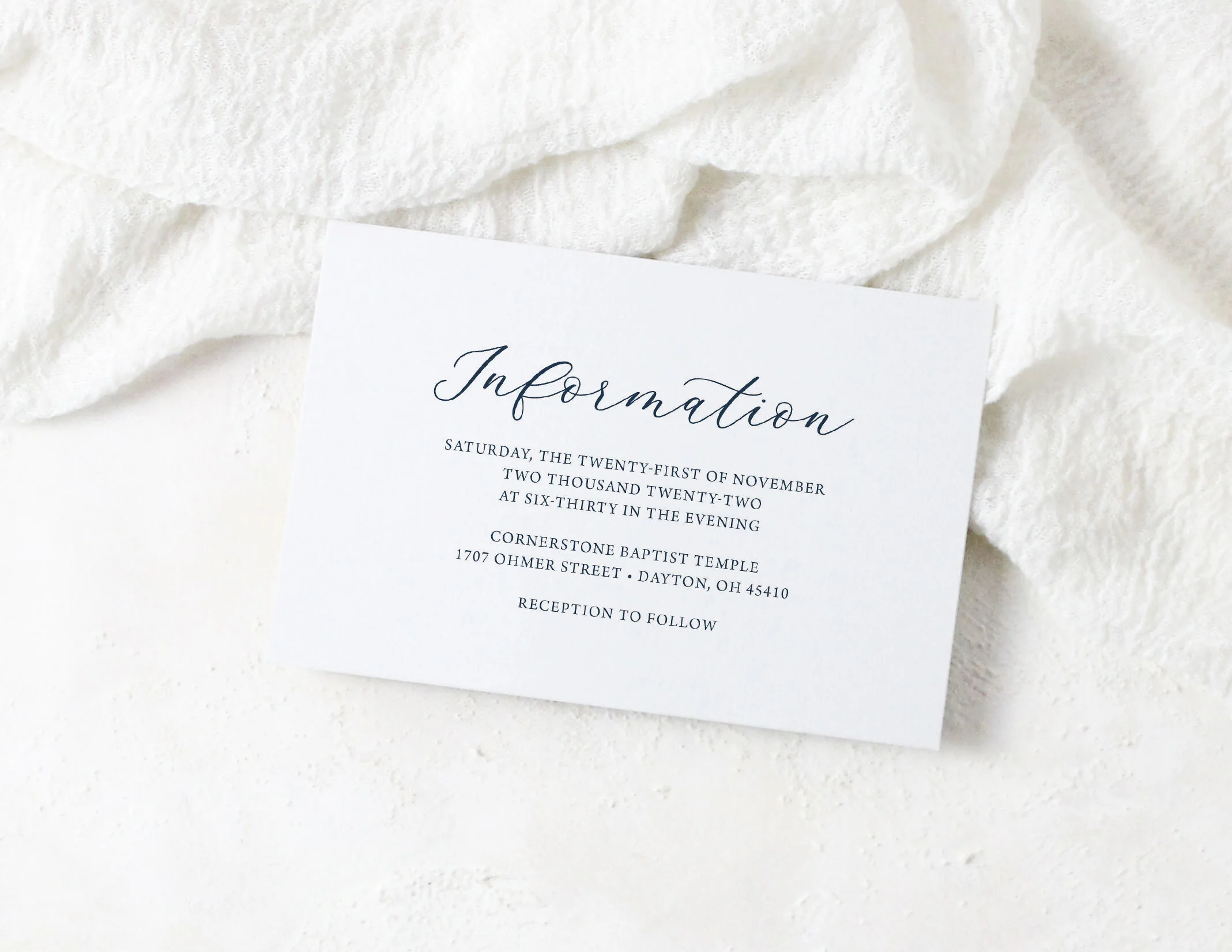 Skylar - Preppy Navy and Blush Wedding Invitation