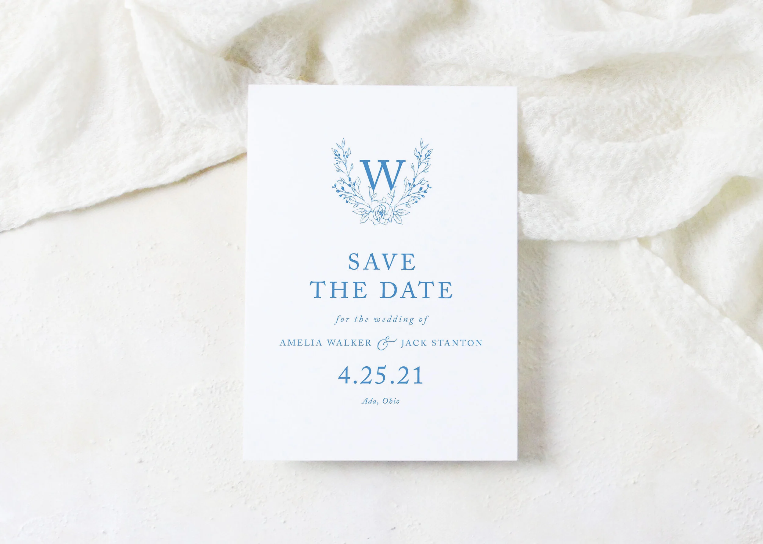 Amelia - Elegant Floral Save the Date