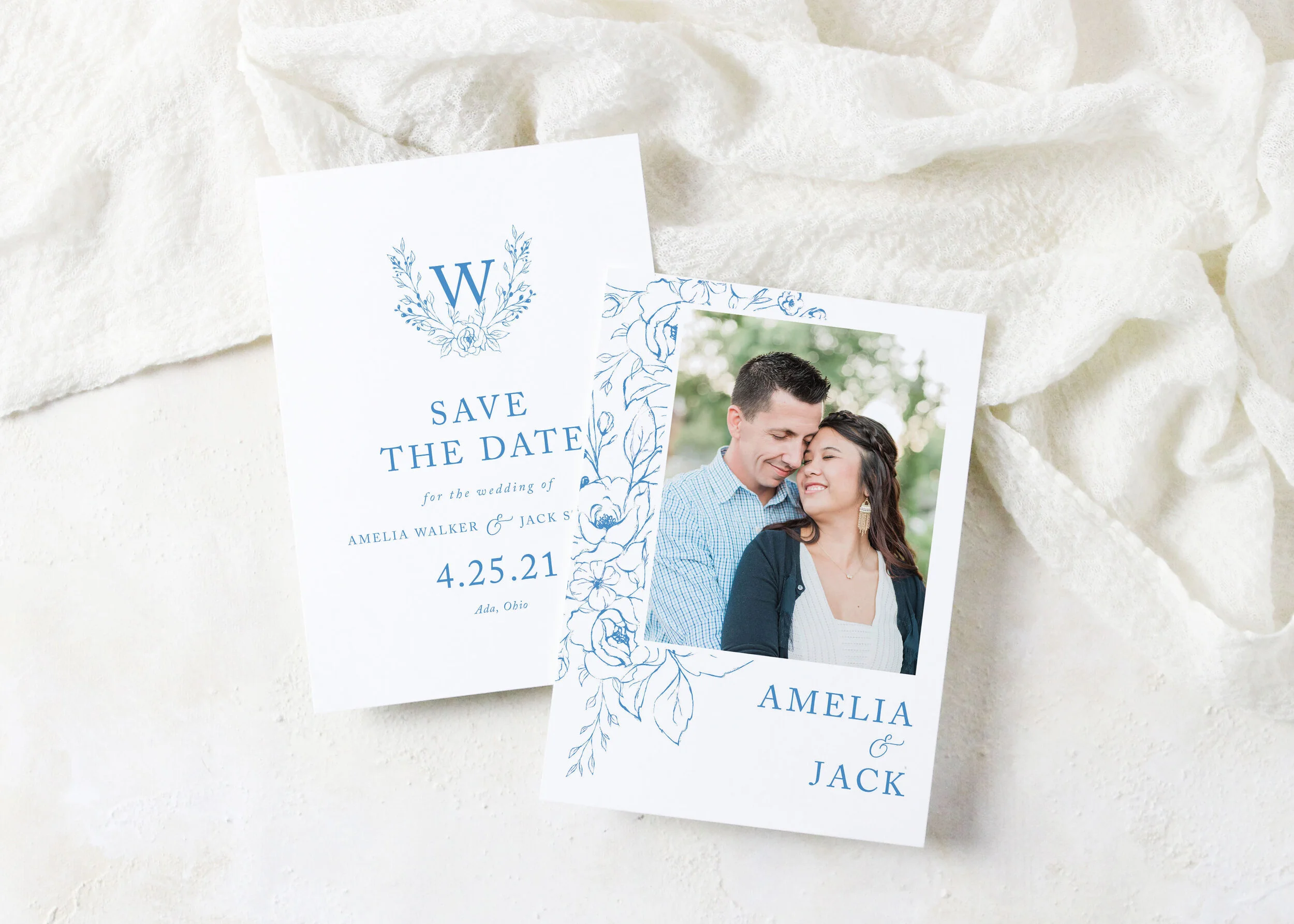 Amelia - Elegant Floral Save the Date