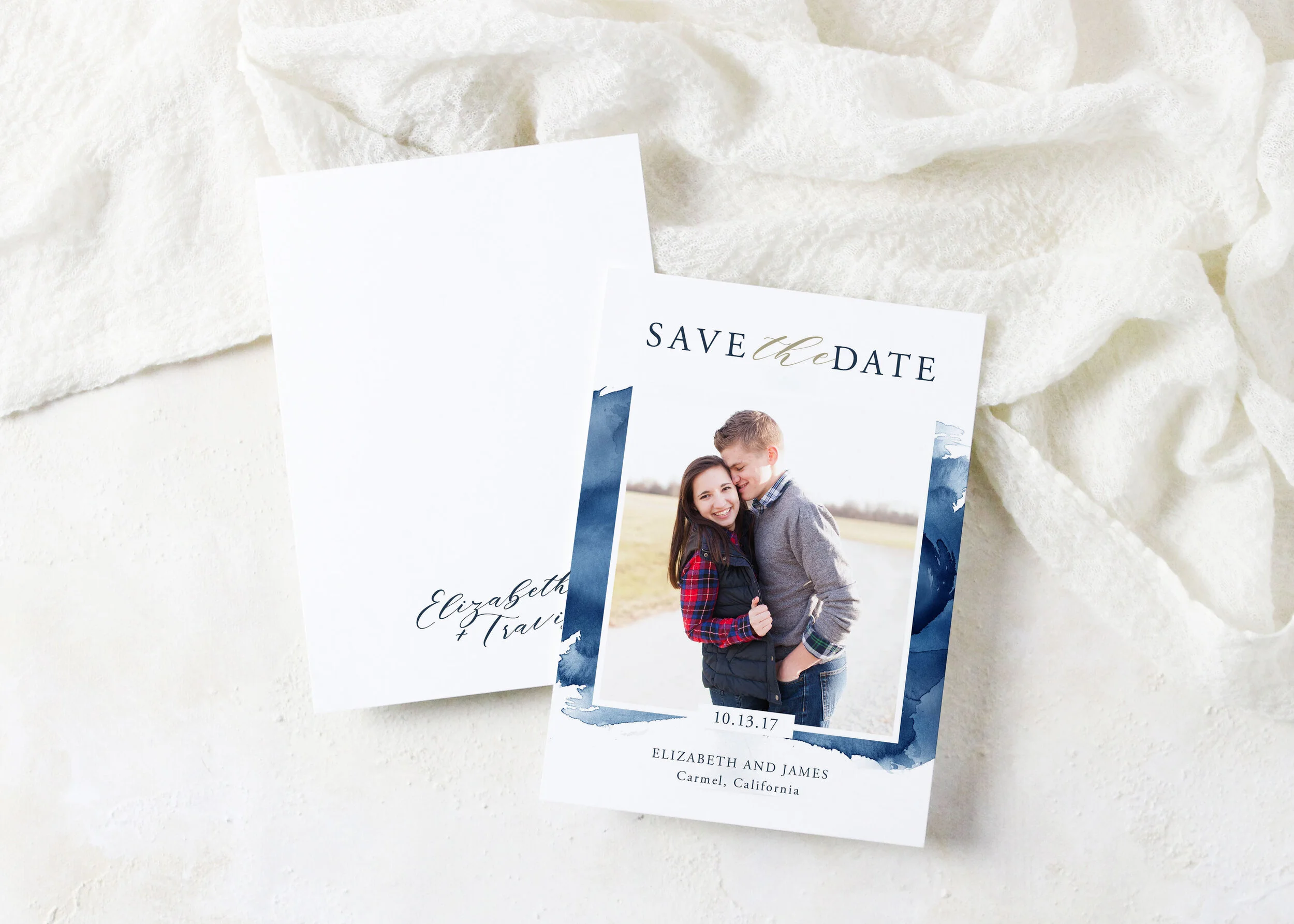 Elizabeth - Calligraphy and Watercolor Save the Date