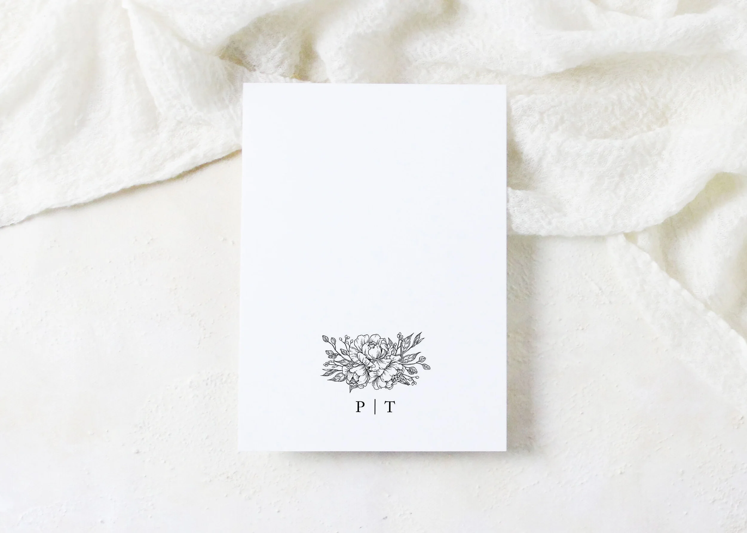 Payton - Classic Script and Floral Save the Date