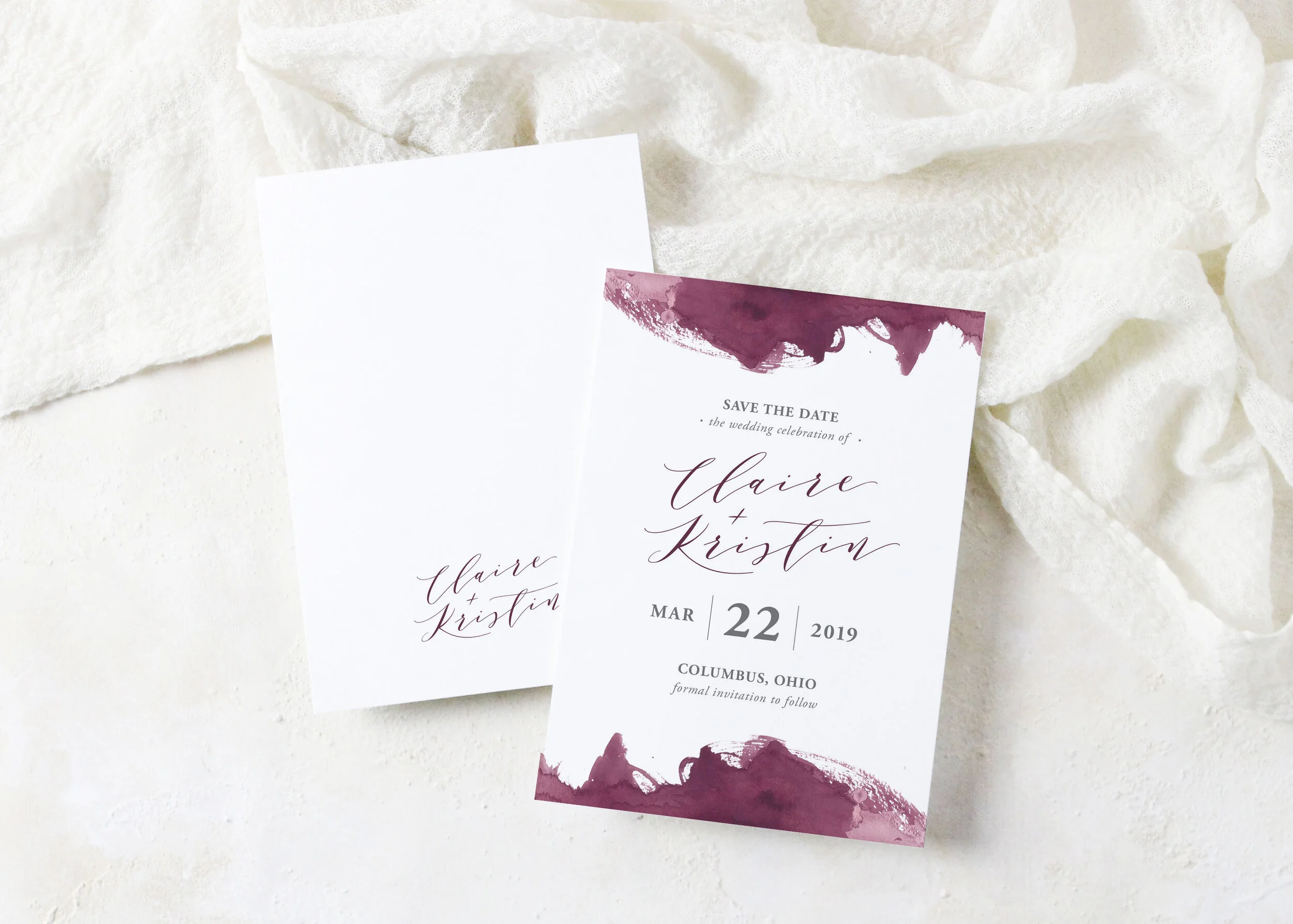 Claire - Modern Watercolor Save the Date