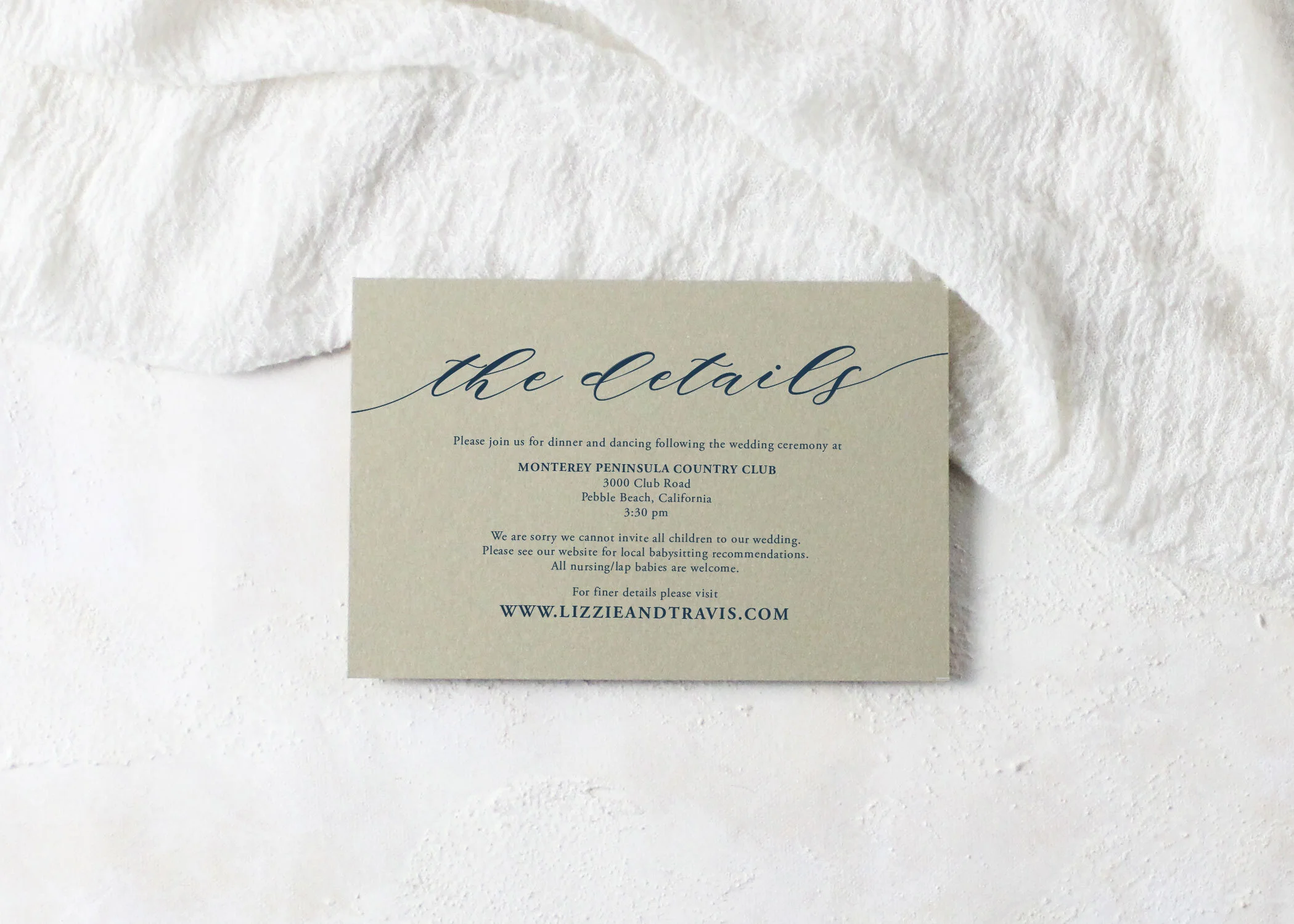 Elizabeth - Calligraphy Style Blue Watercolor Wedding Invitation