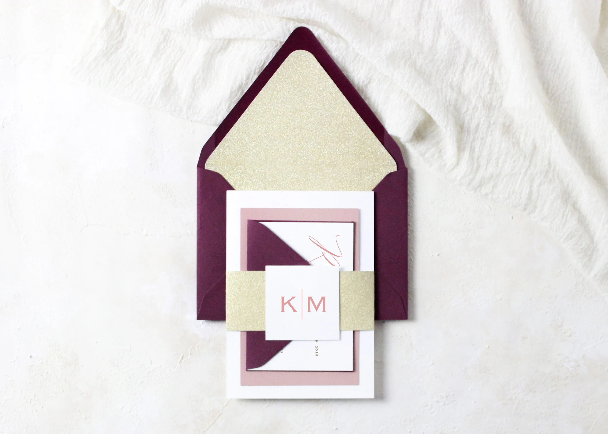 Katelyn - Modern Monogram Wedding Invitation