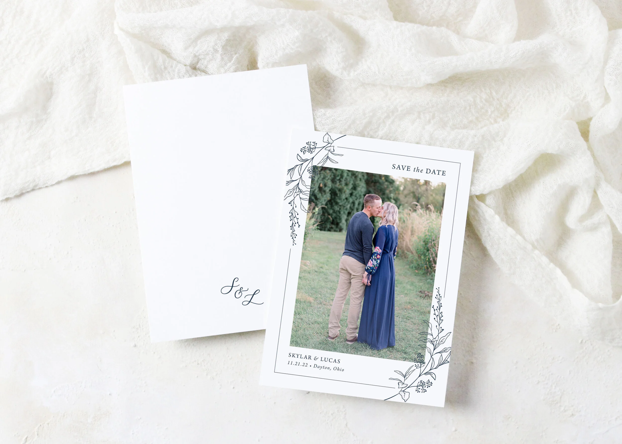 Skylar - Preppy Floral Save the Date
