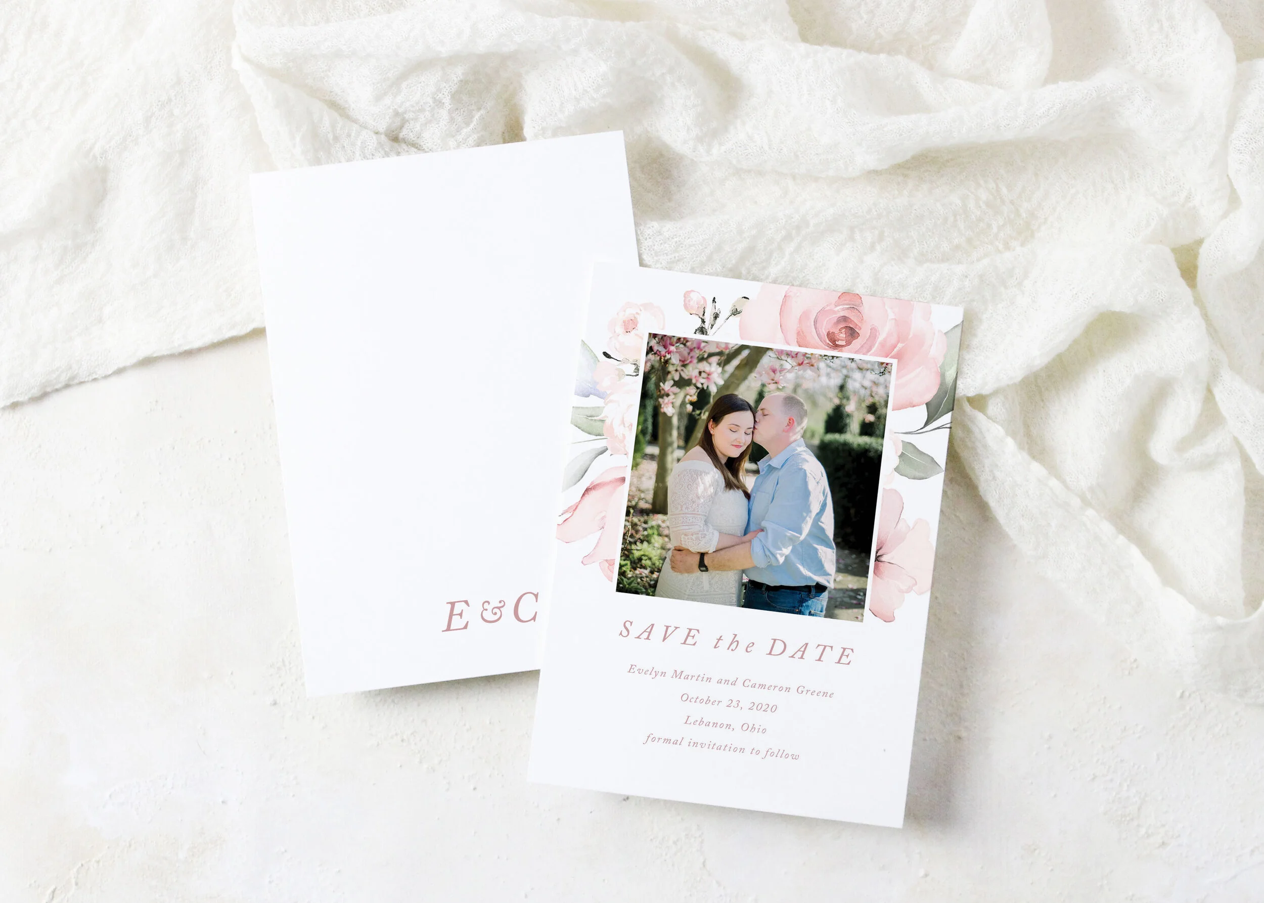 Evelyn - Elegant Floral Save the Date