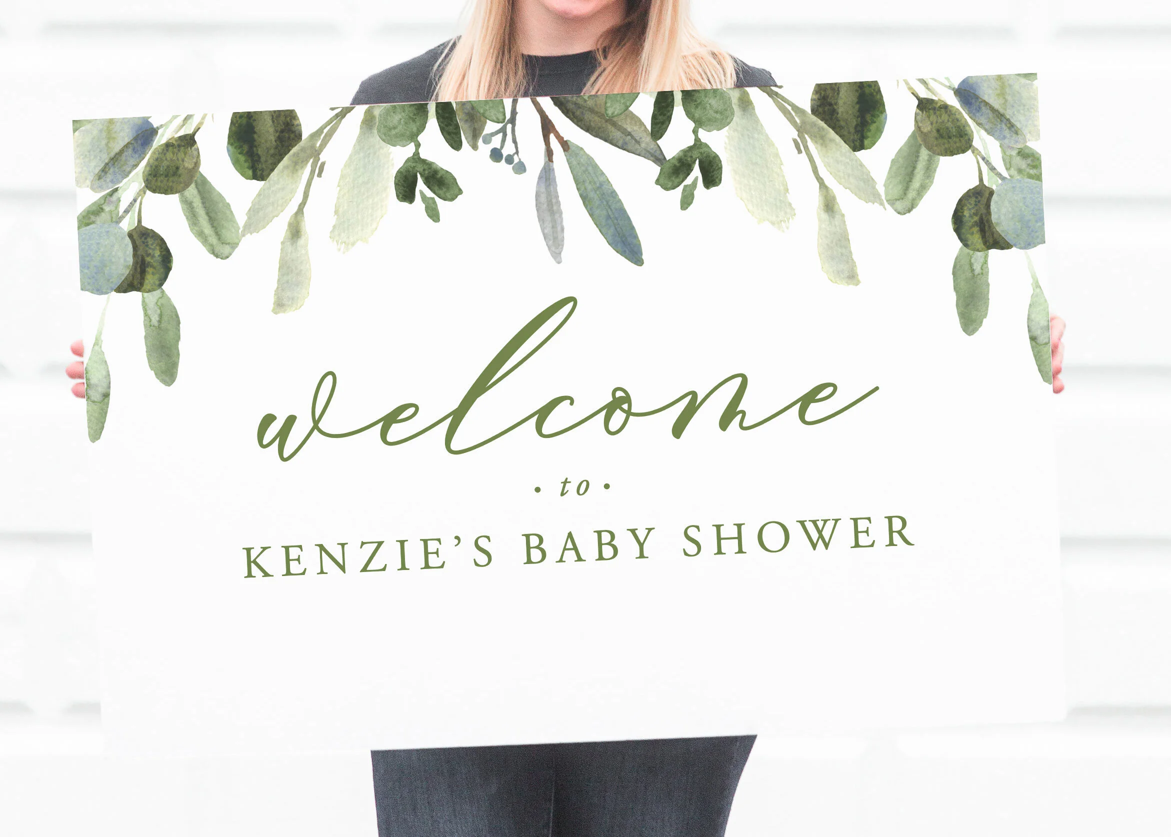 Printable Greenery Welcome Sign