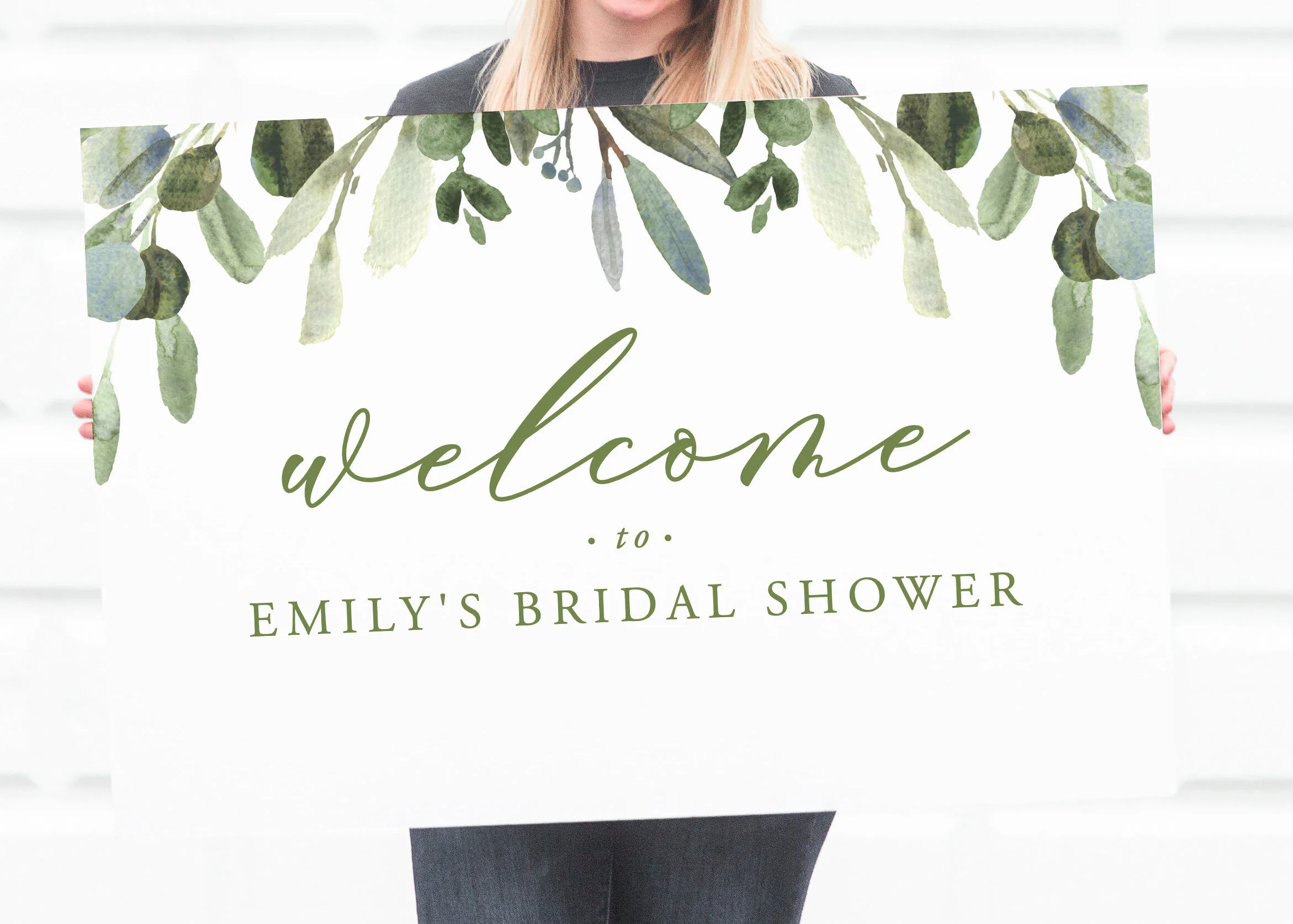 Printable Greenery Welcome Sign