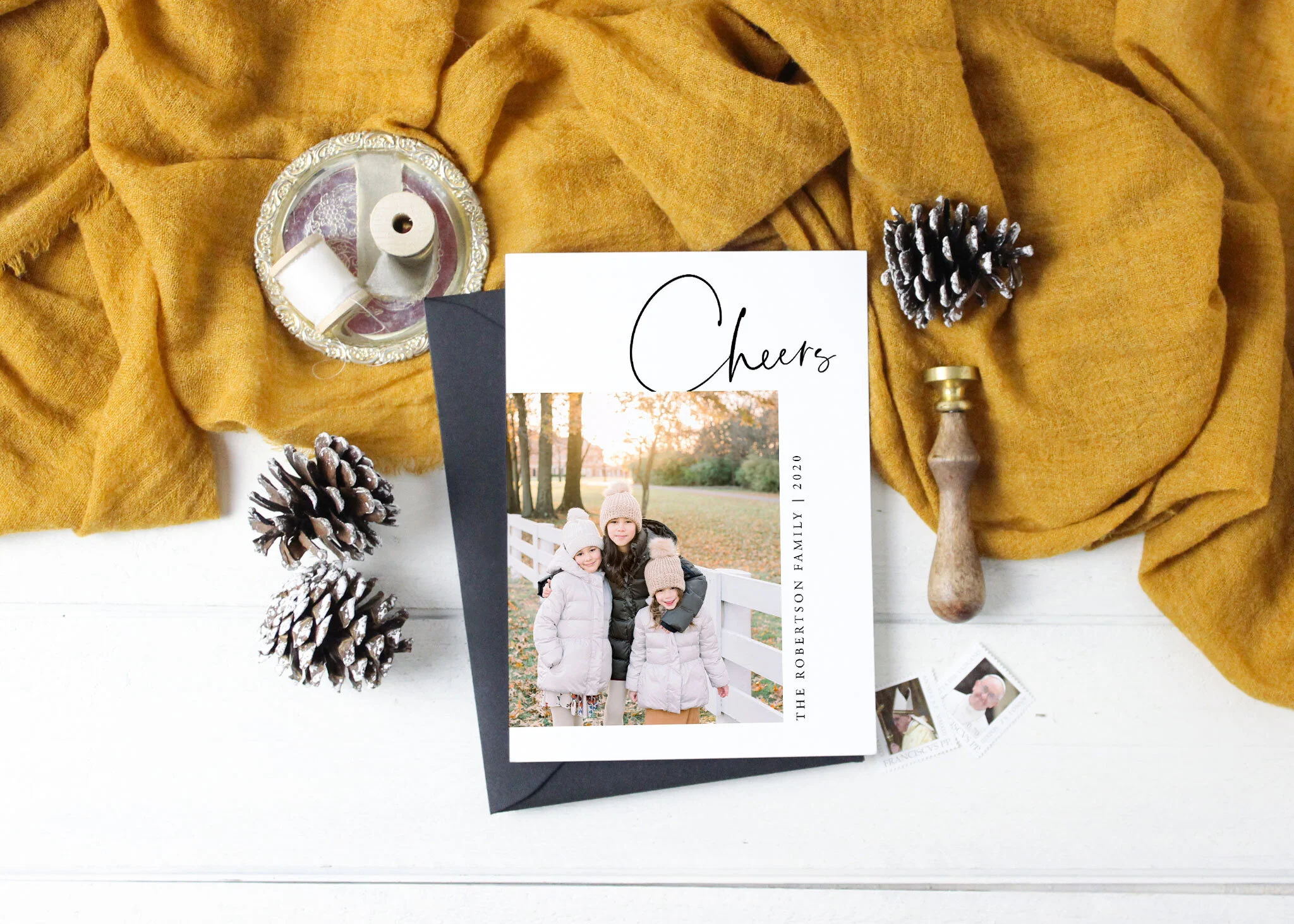 Plaid Cheers New Year Card